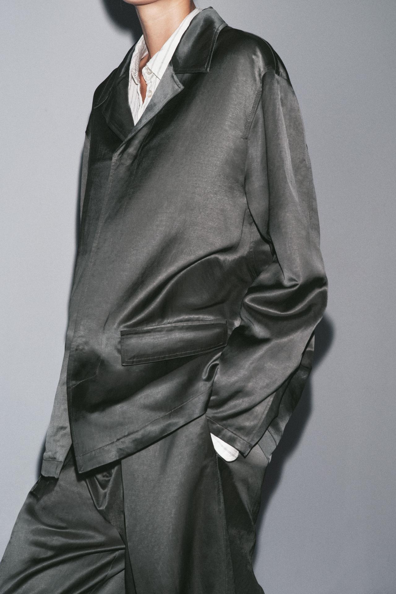 ZW Collection Satin Linen Blend Blazer