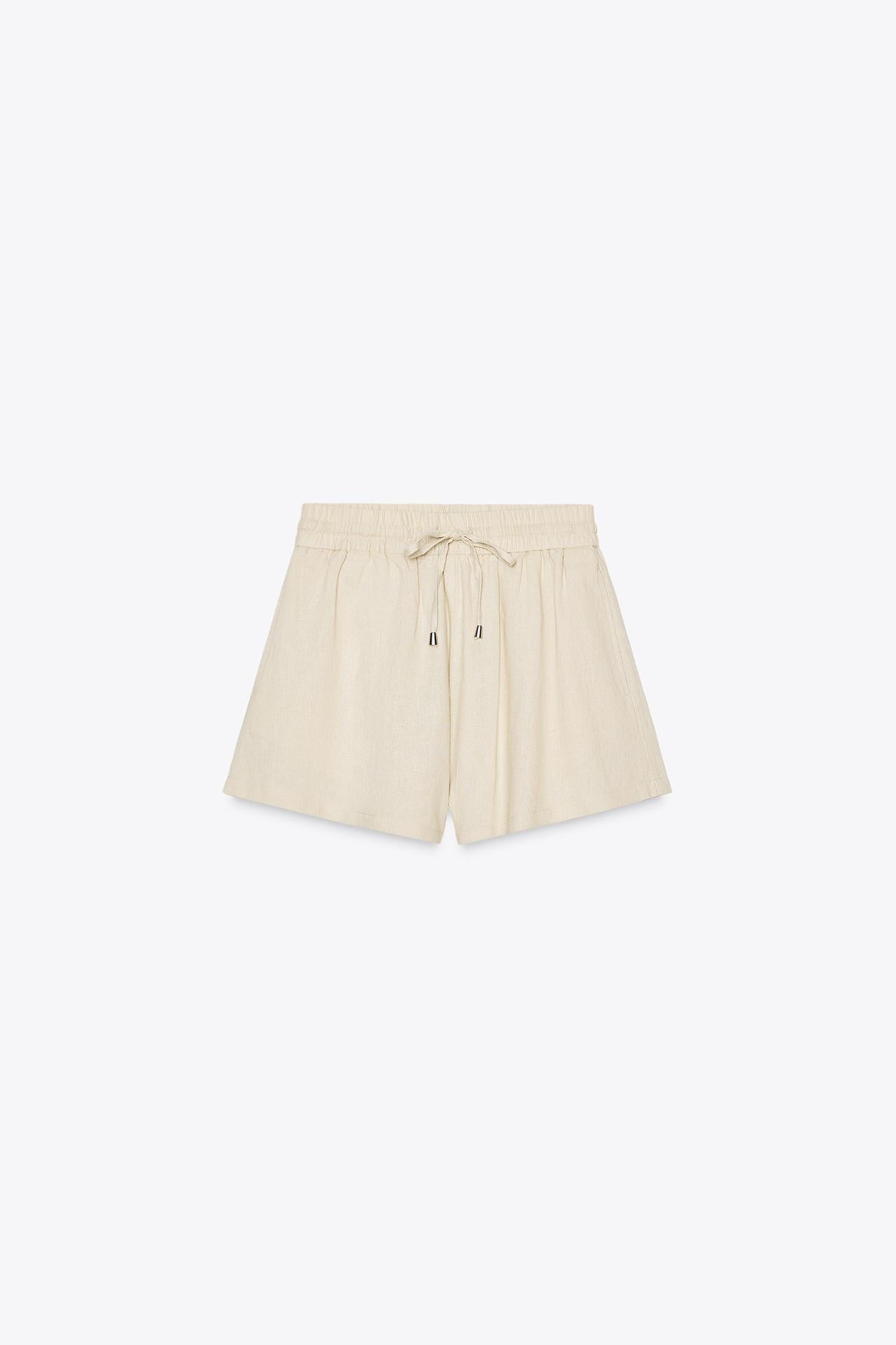 Linen Blend Boxer Bermuda Shorts
