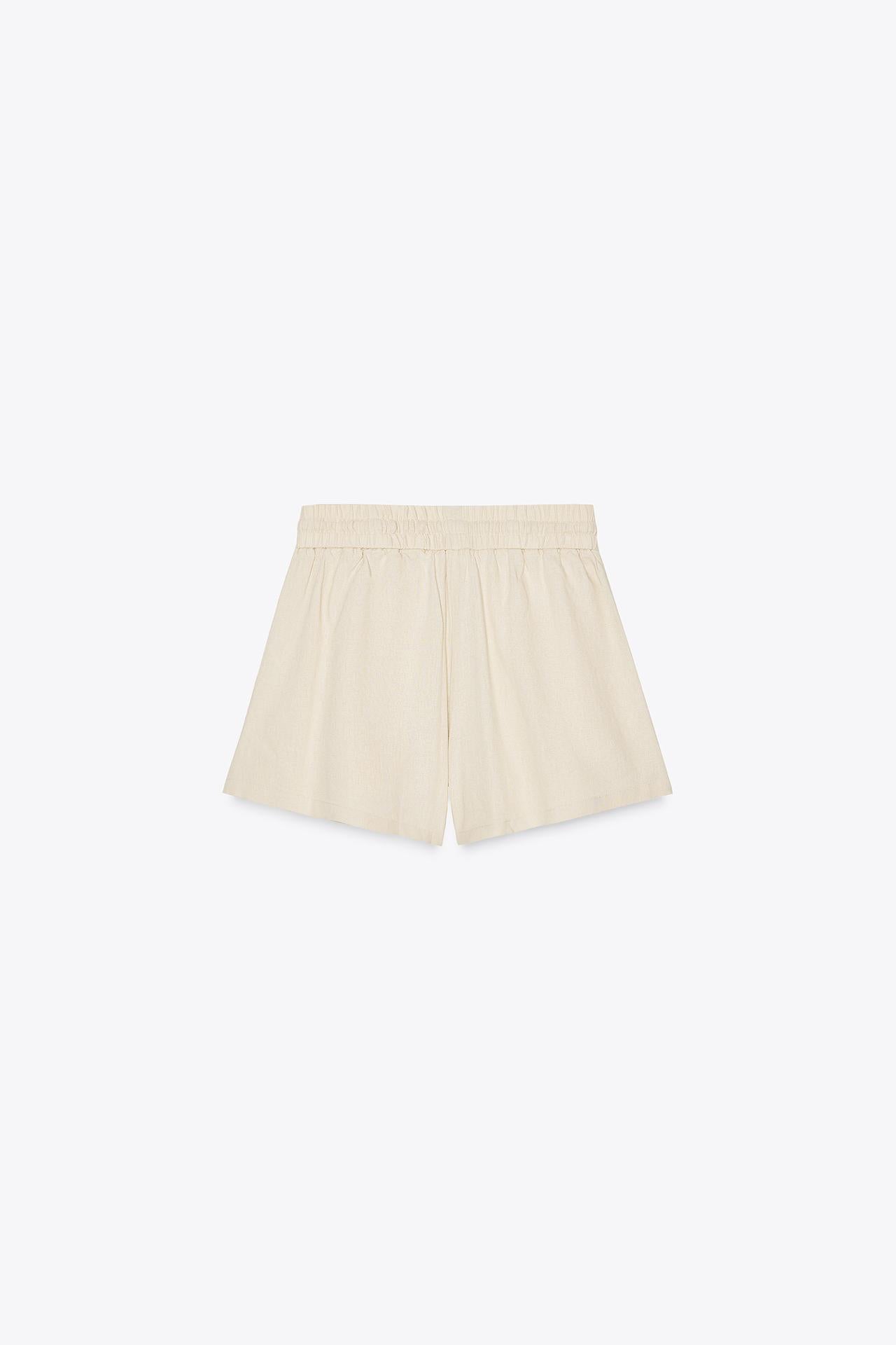 Linen Blend Boxer Bermuda Shorts
