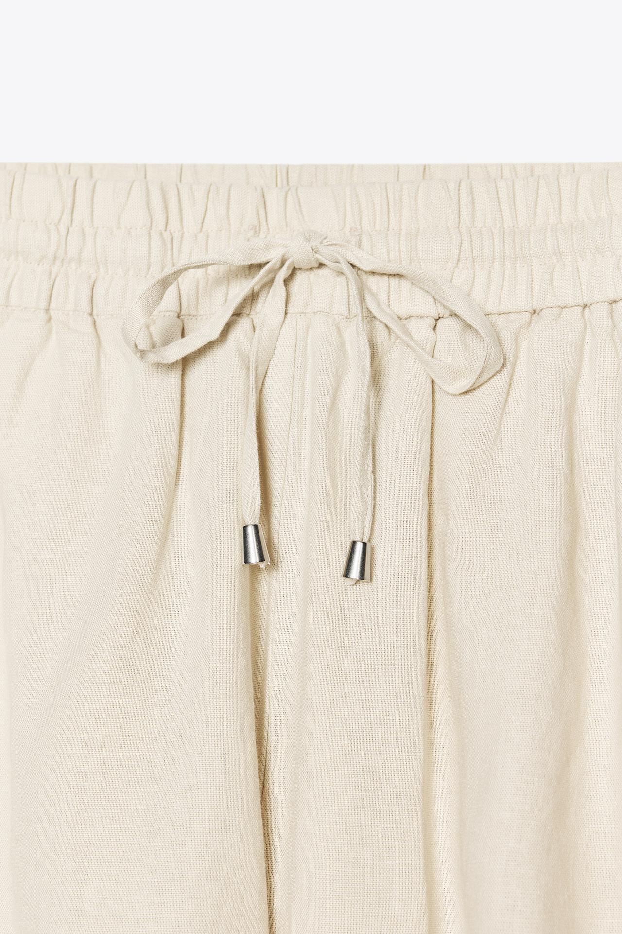 Linen Blend Boxer Bermuda Shorts