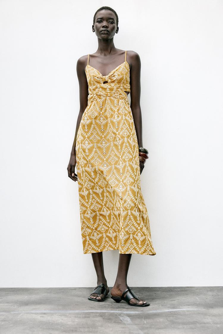 Embroidered Midi Dress