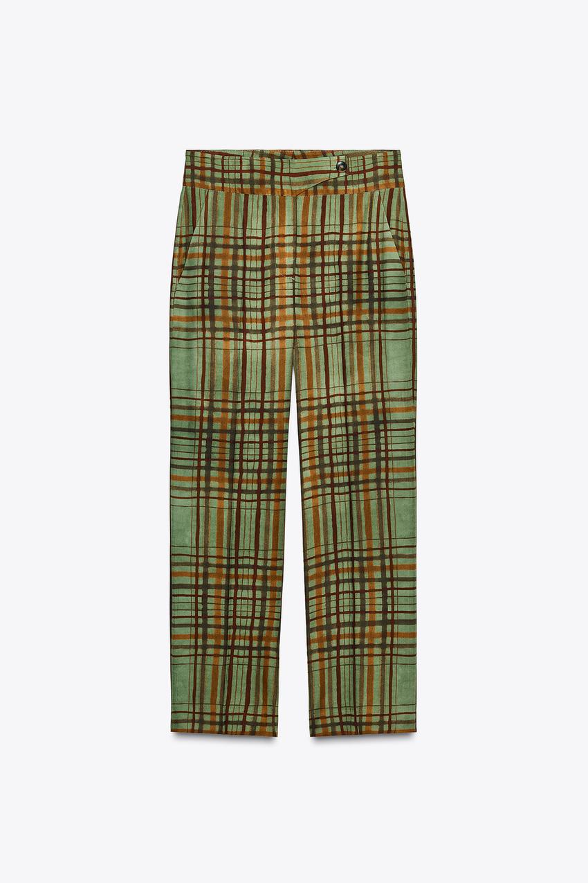 Check Crop Flare Trousers ZW Collection