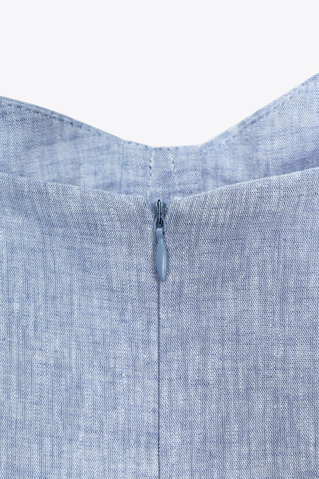 Midi Corsetry Dress with Linen Blend
