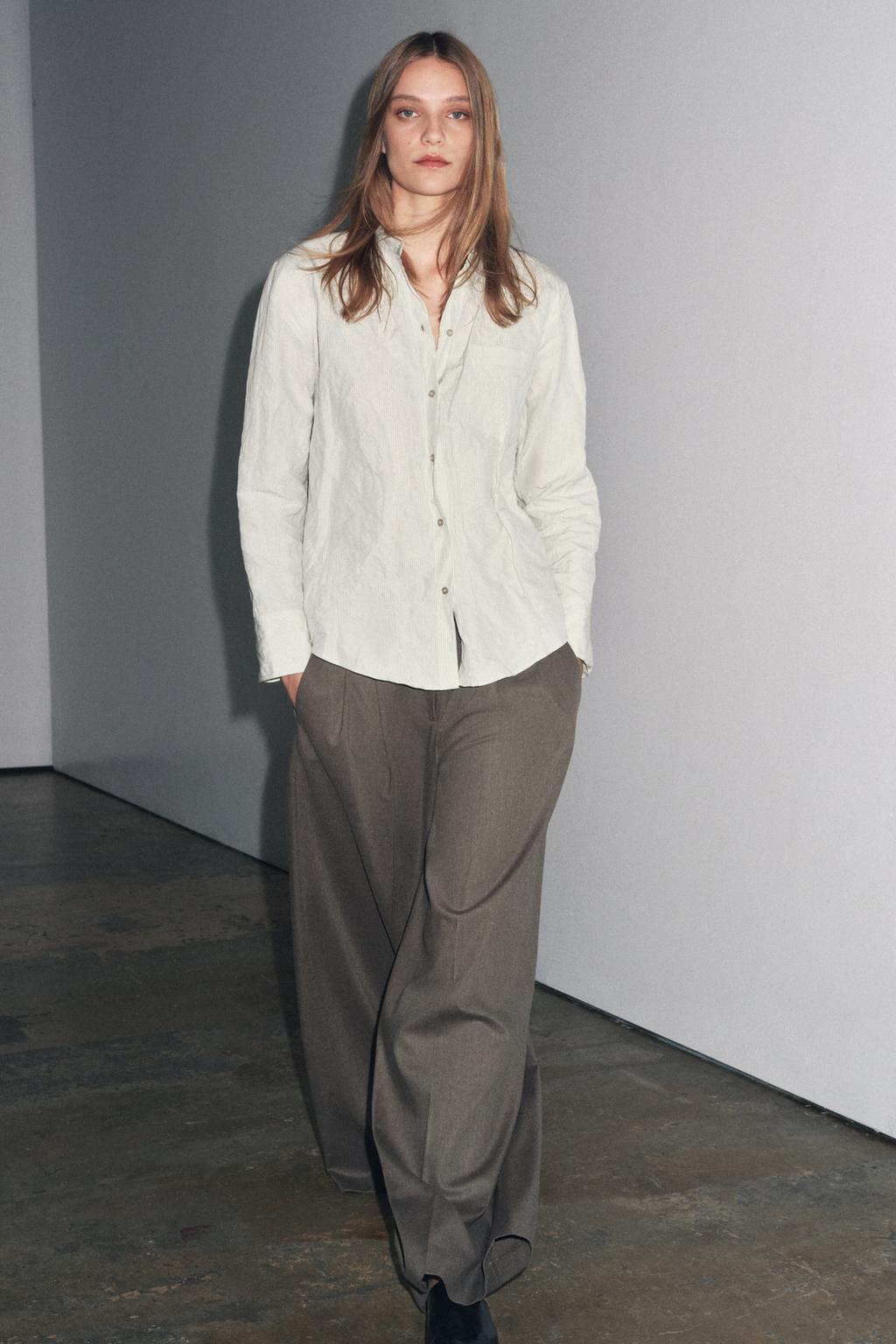 Wide-Leg Trousers With Darts Zw Collection