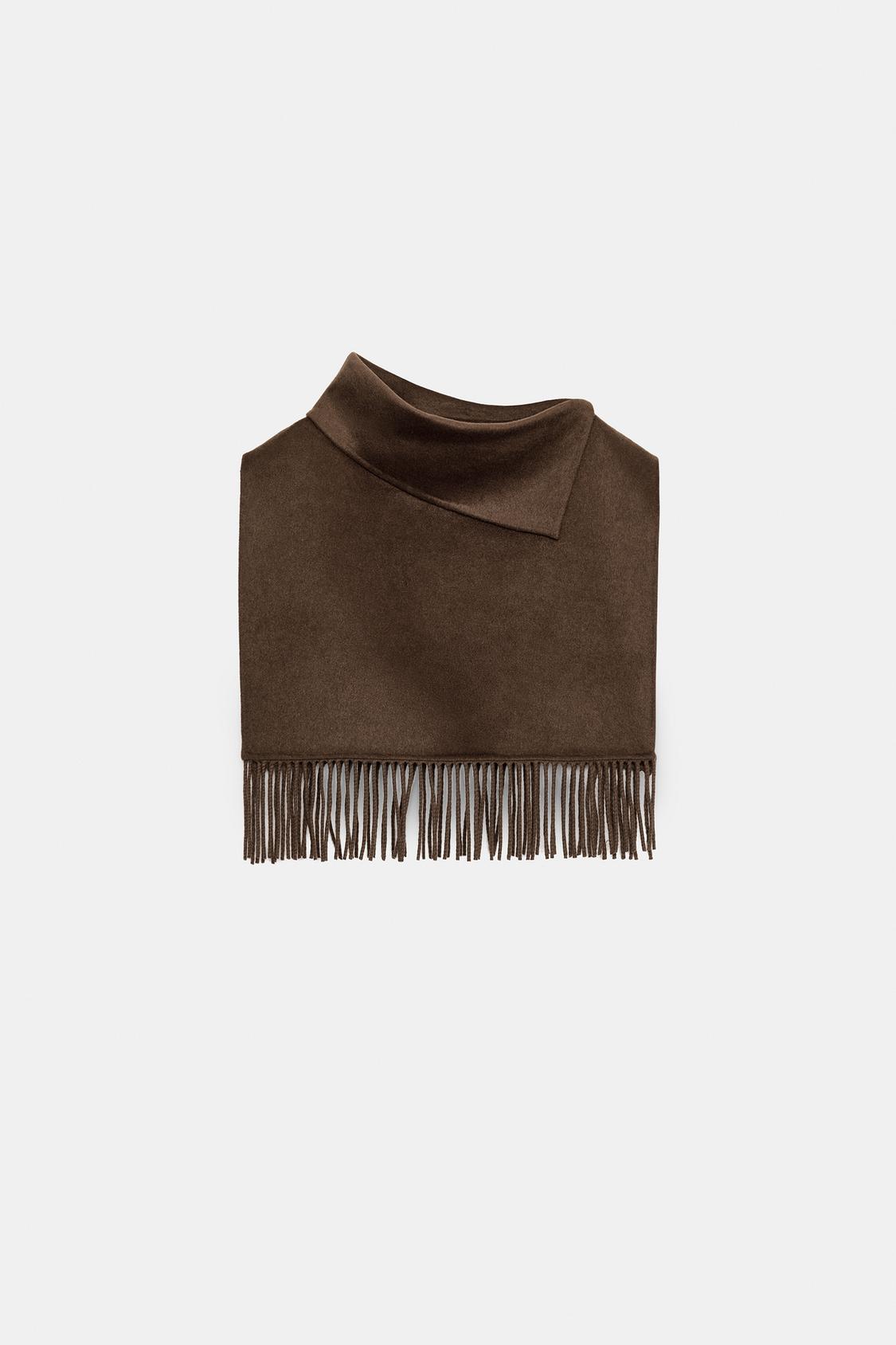 Short Wool Fringed Cape