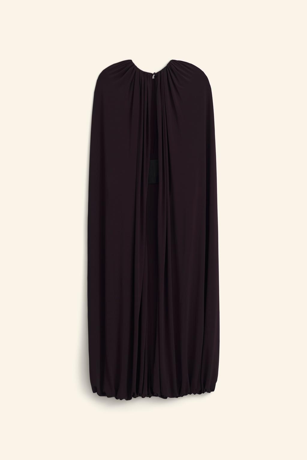 Limited edition cape dress with belt