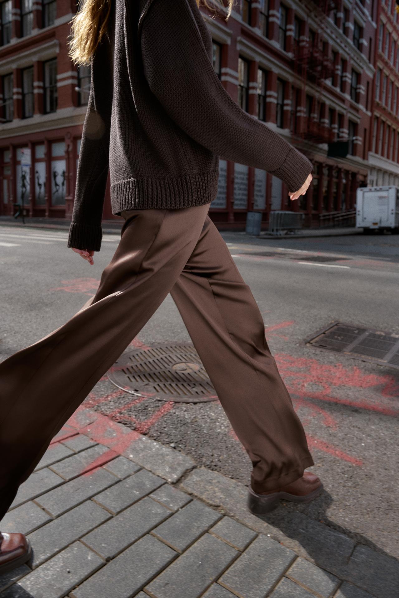 Satin Straight-Leg Trousers