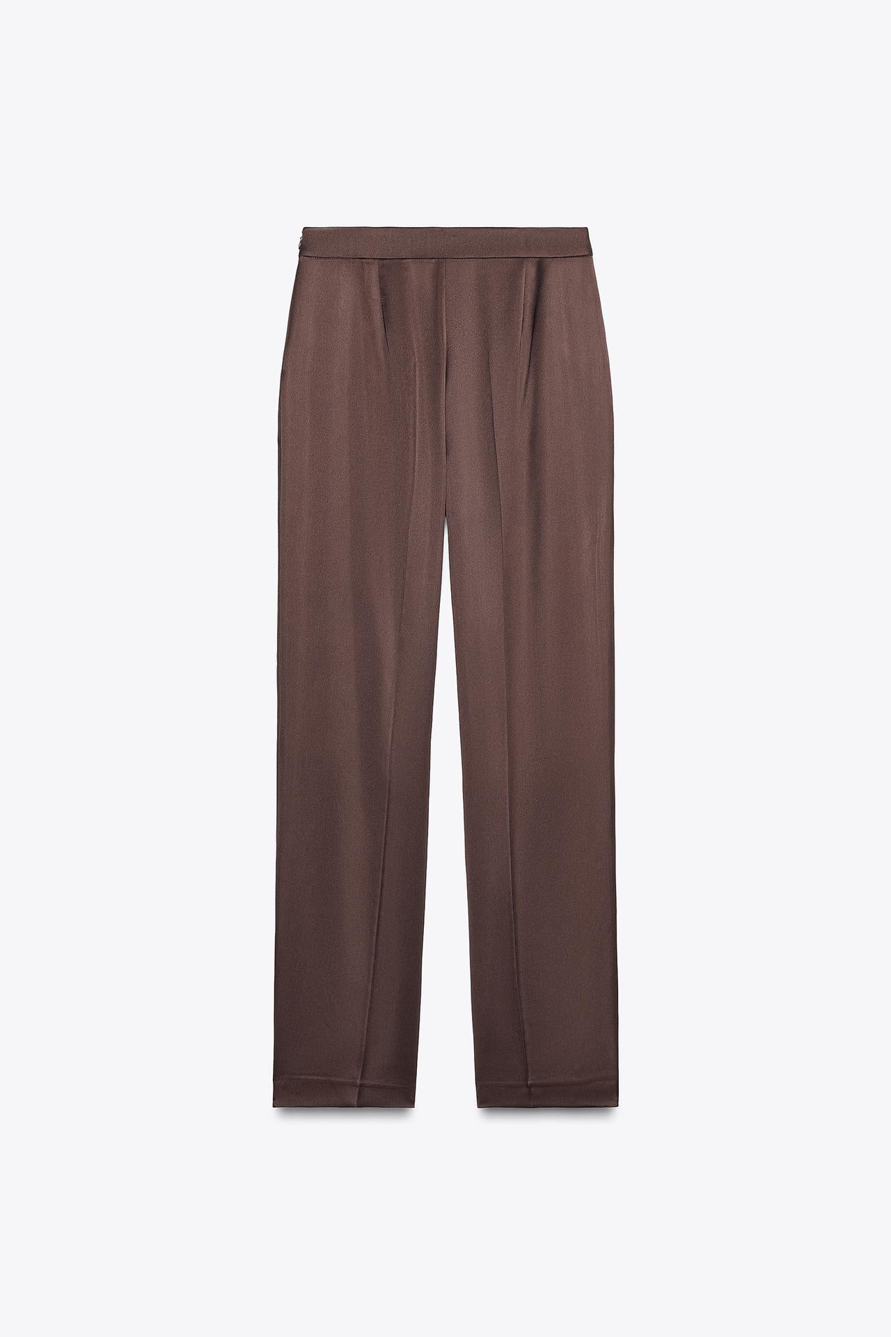 Satin Straight-Leg Trousers