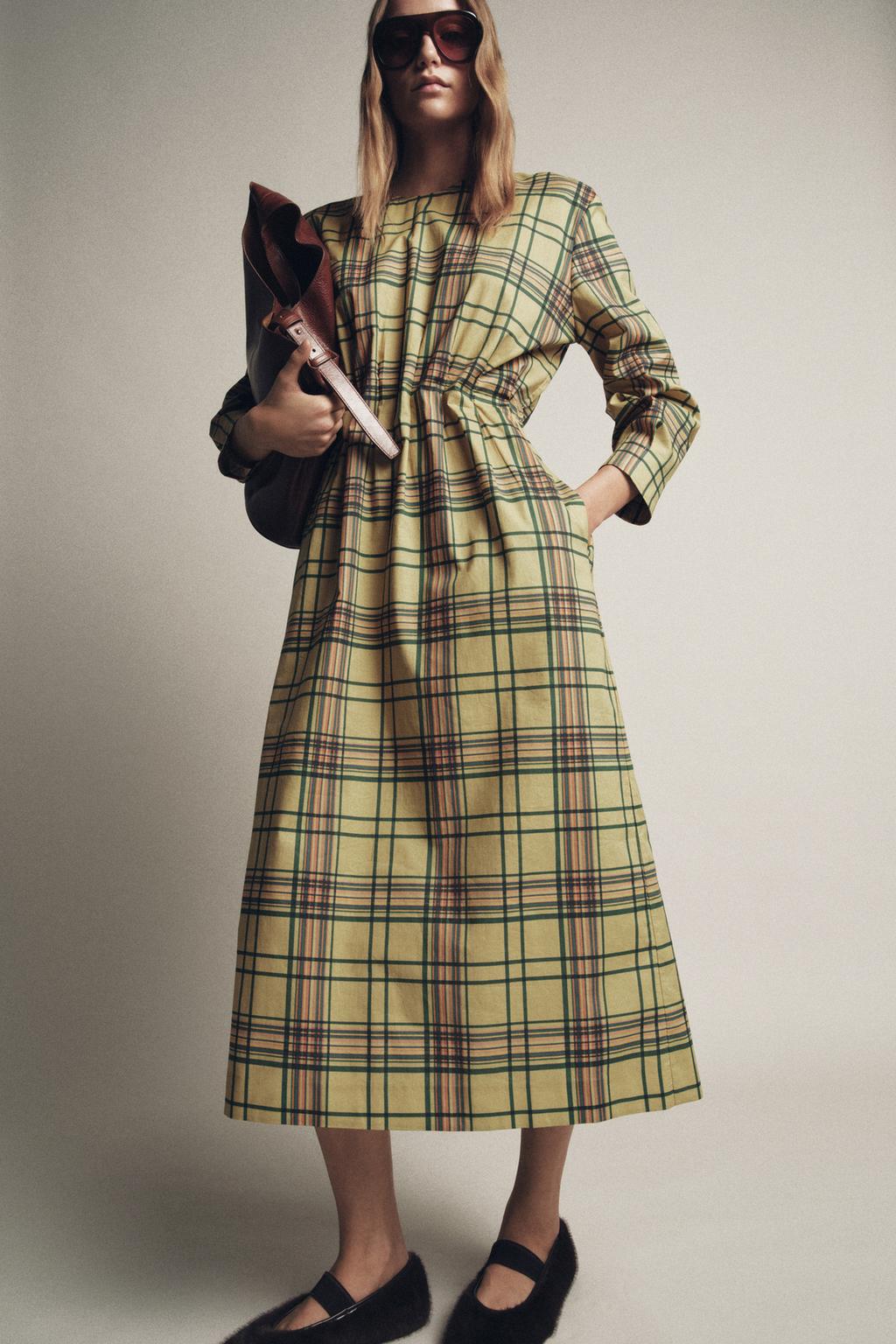 ZW COLLECTION Check Midi Dress