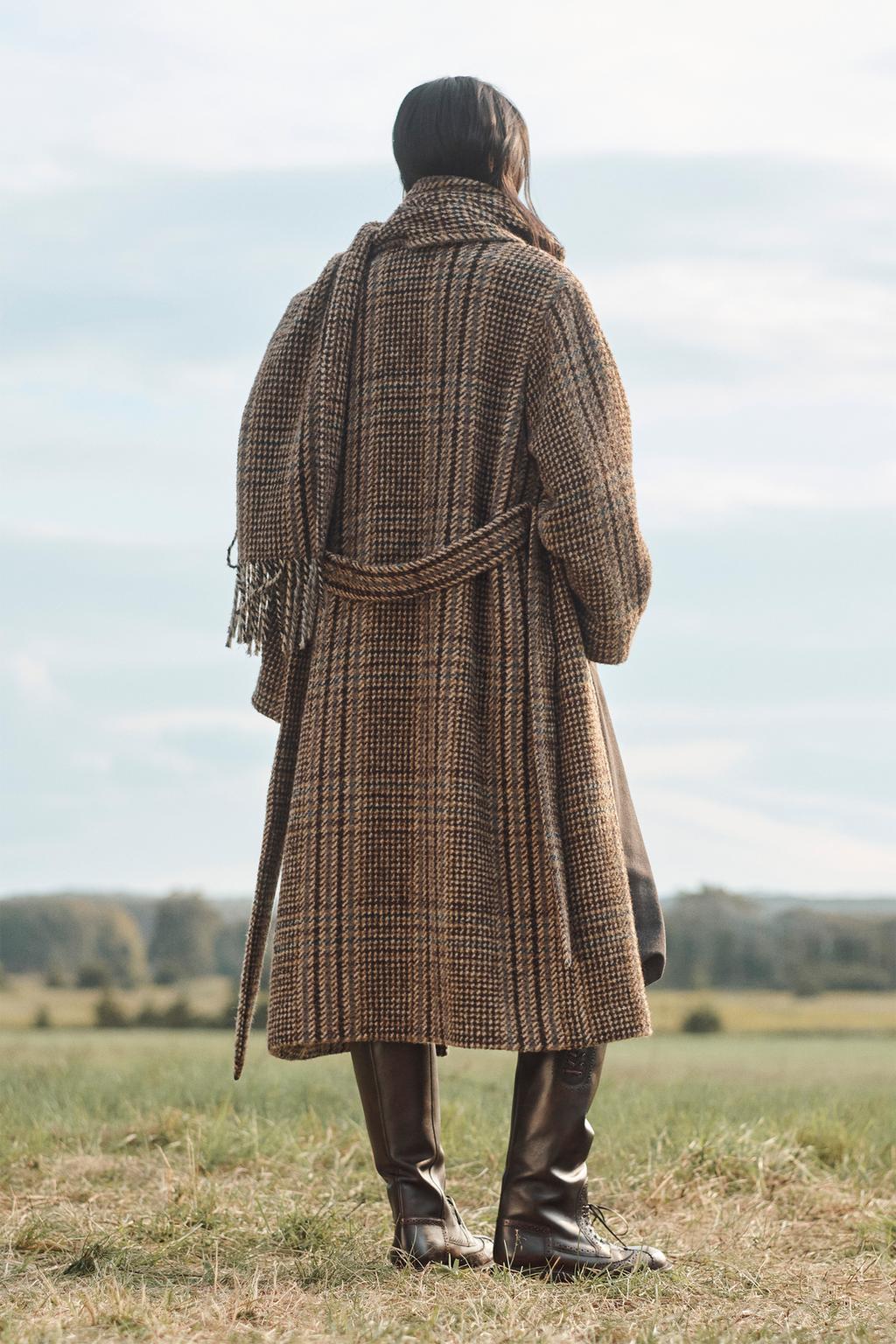 Limited Edition Check Coat With Scarf