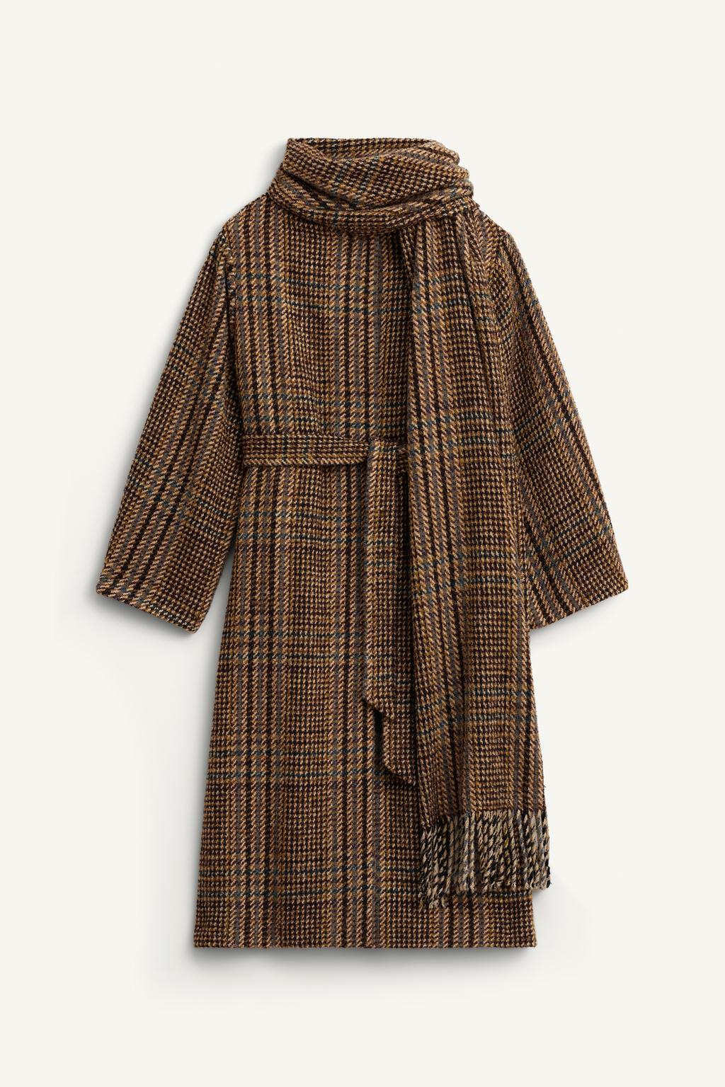 Limited Edition Check Coat With Scarf