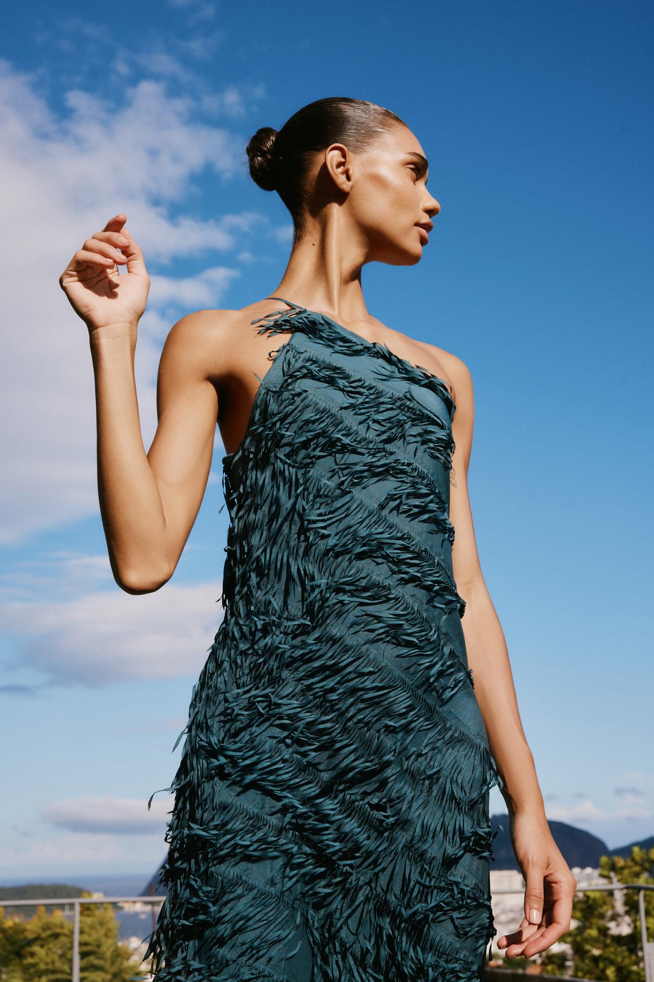 Fringed midi dress
