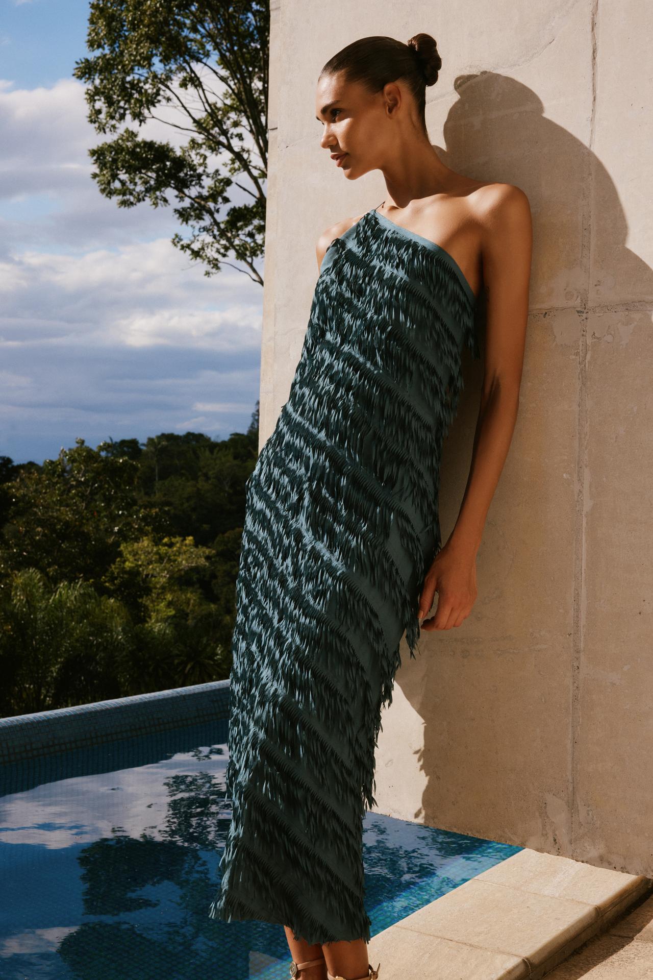 Fringed midi dress