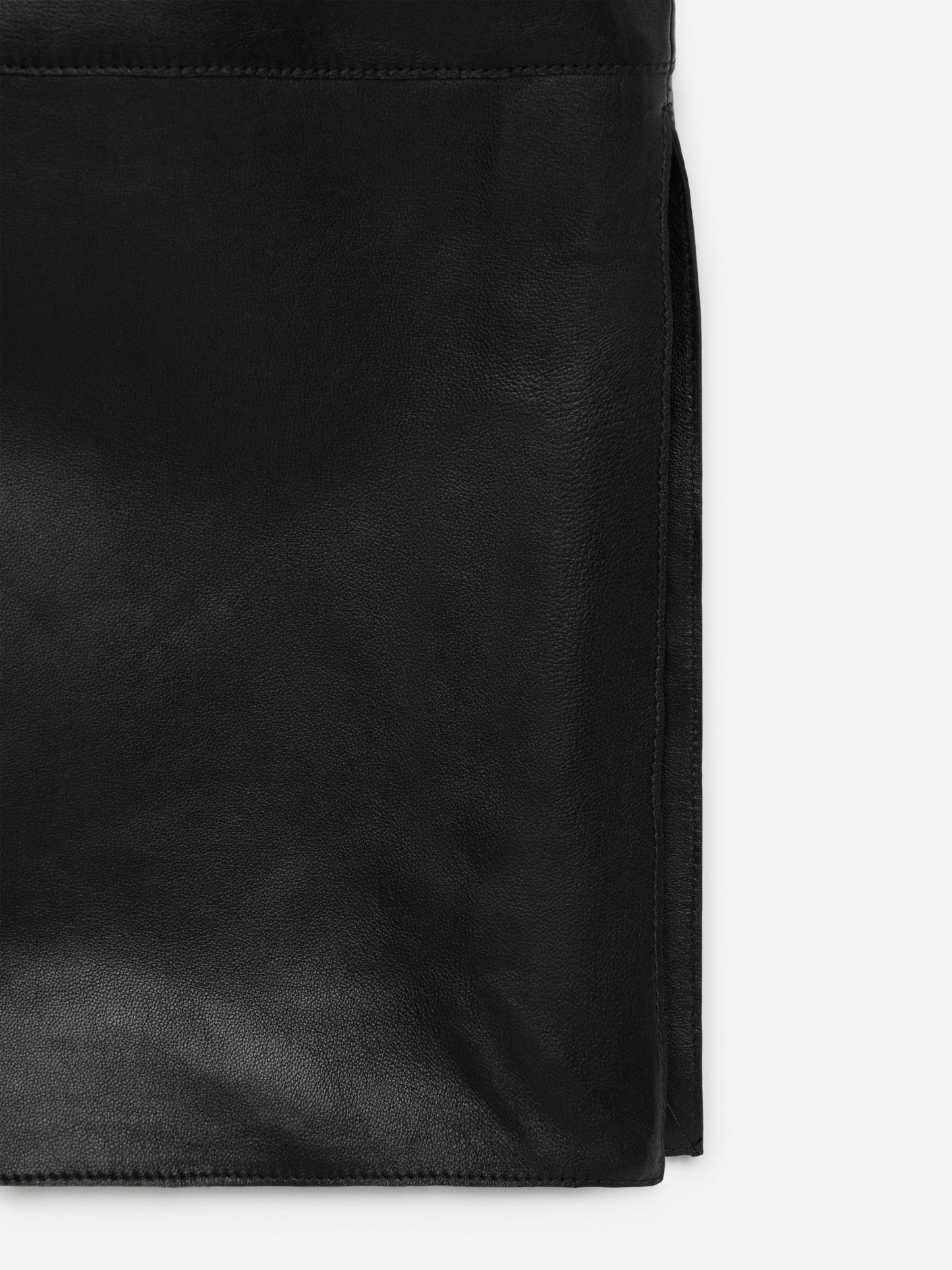 Open-Collar Leather Dress