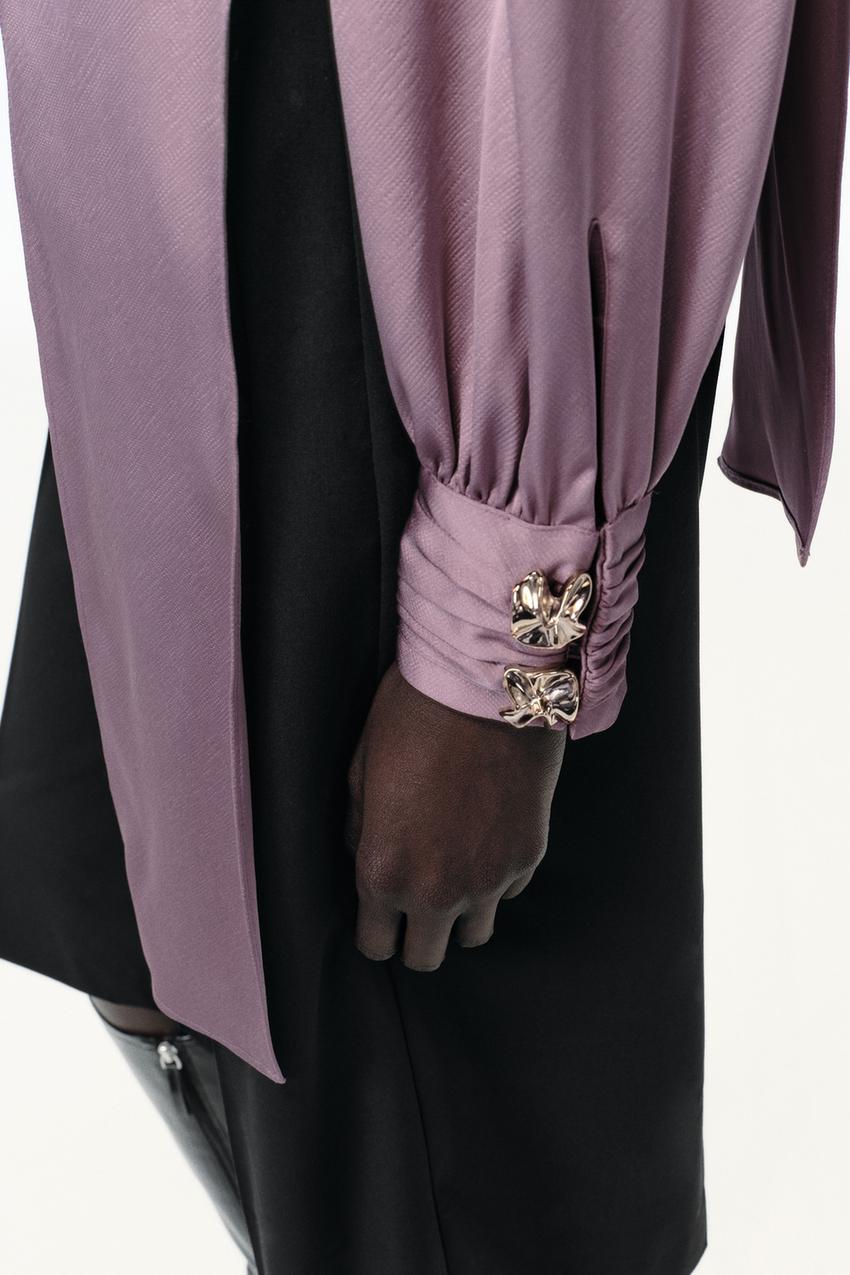 Satin Shirt With Bow