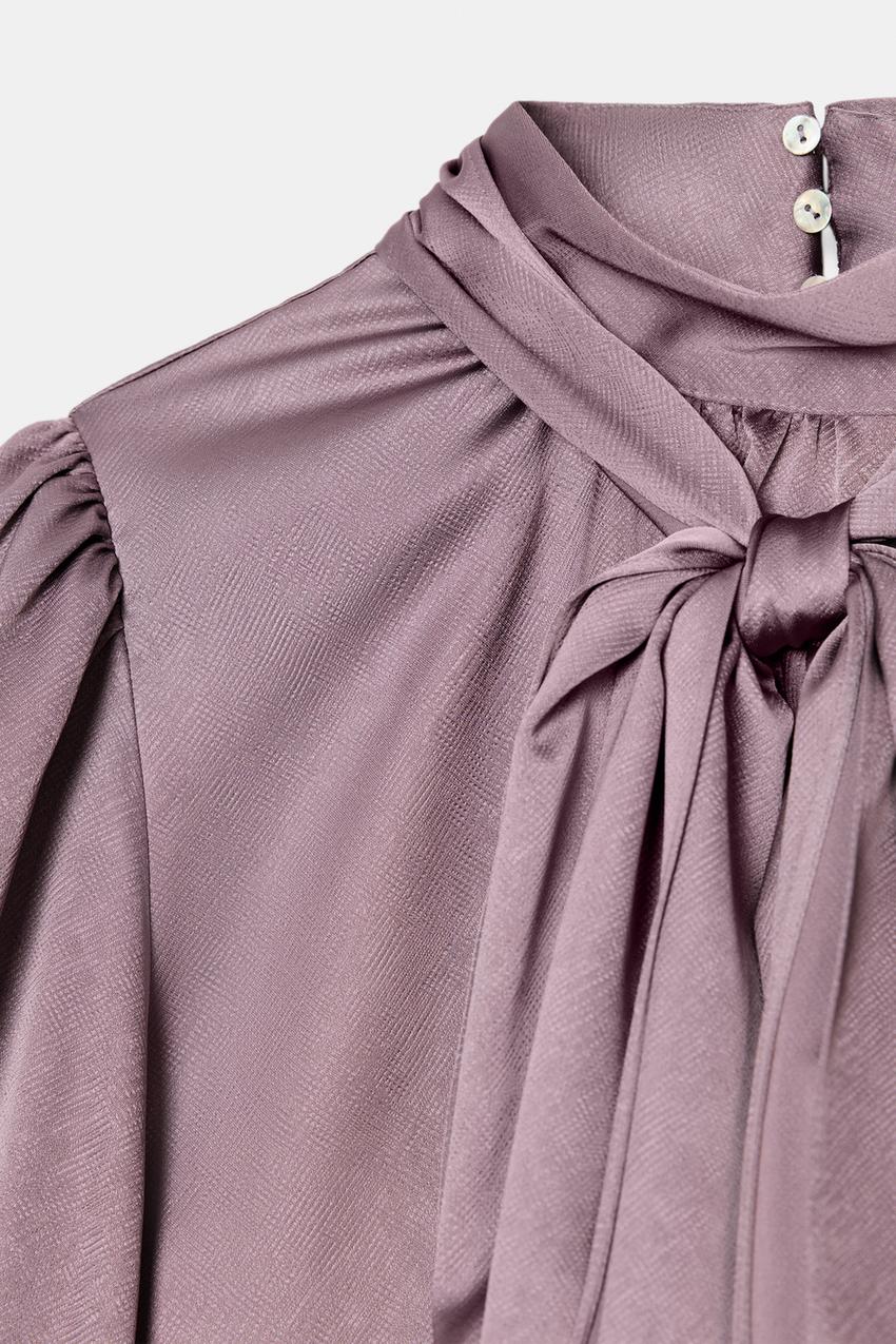 Satin Shirt With Bow