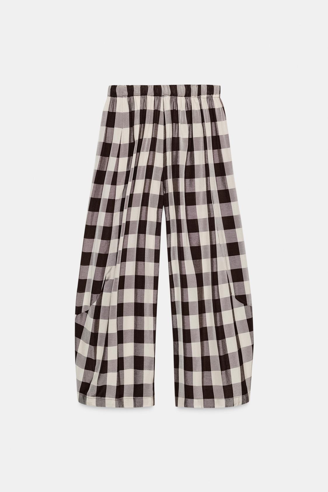Zw Collection Gingham Check Trousers