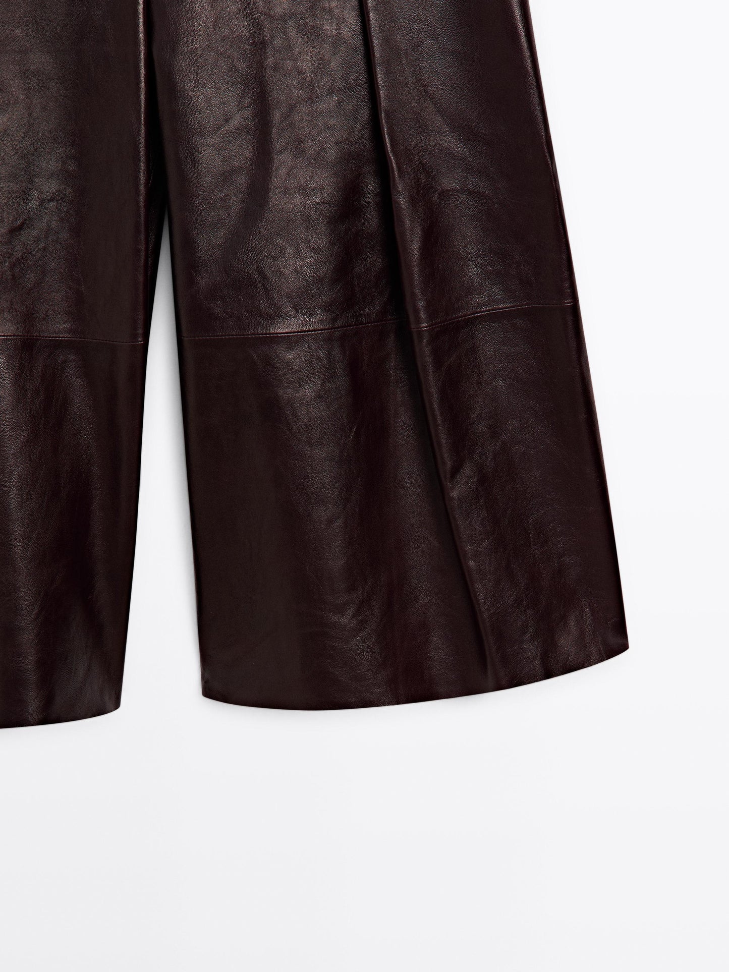 Nappa leather Bermuda shorts with darts