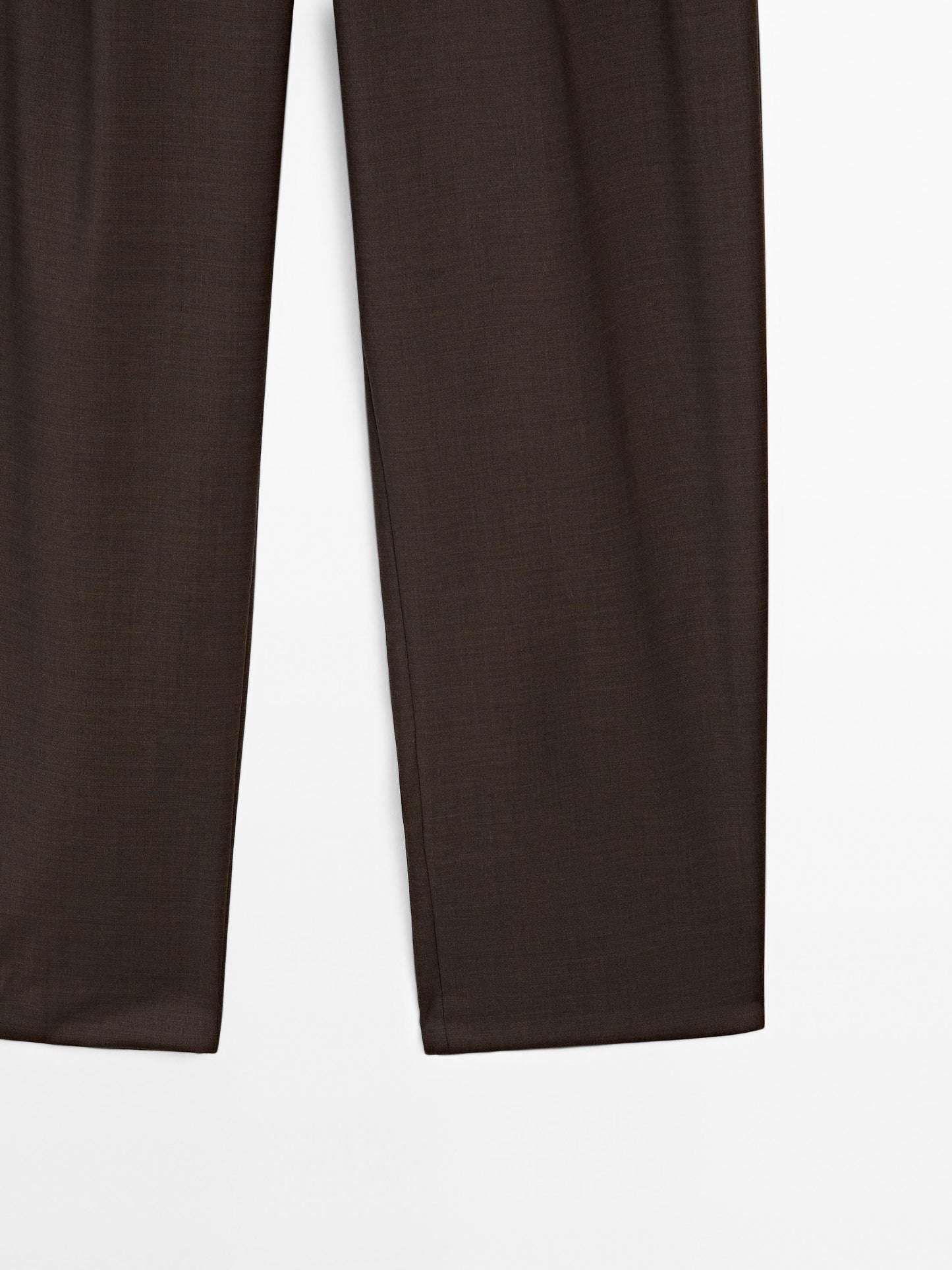 100% wool wide-leg darted trousers