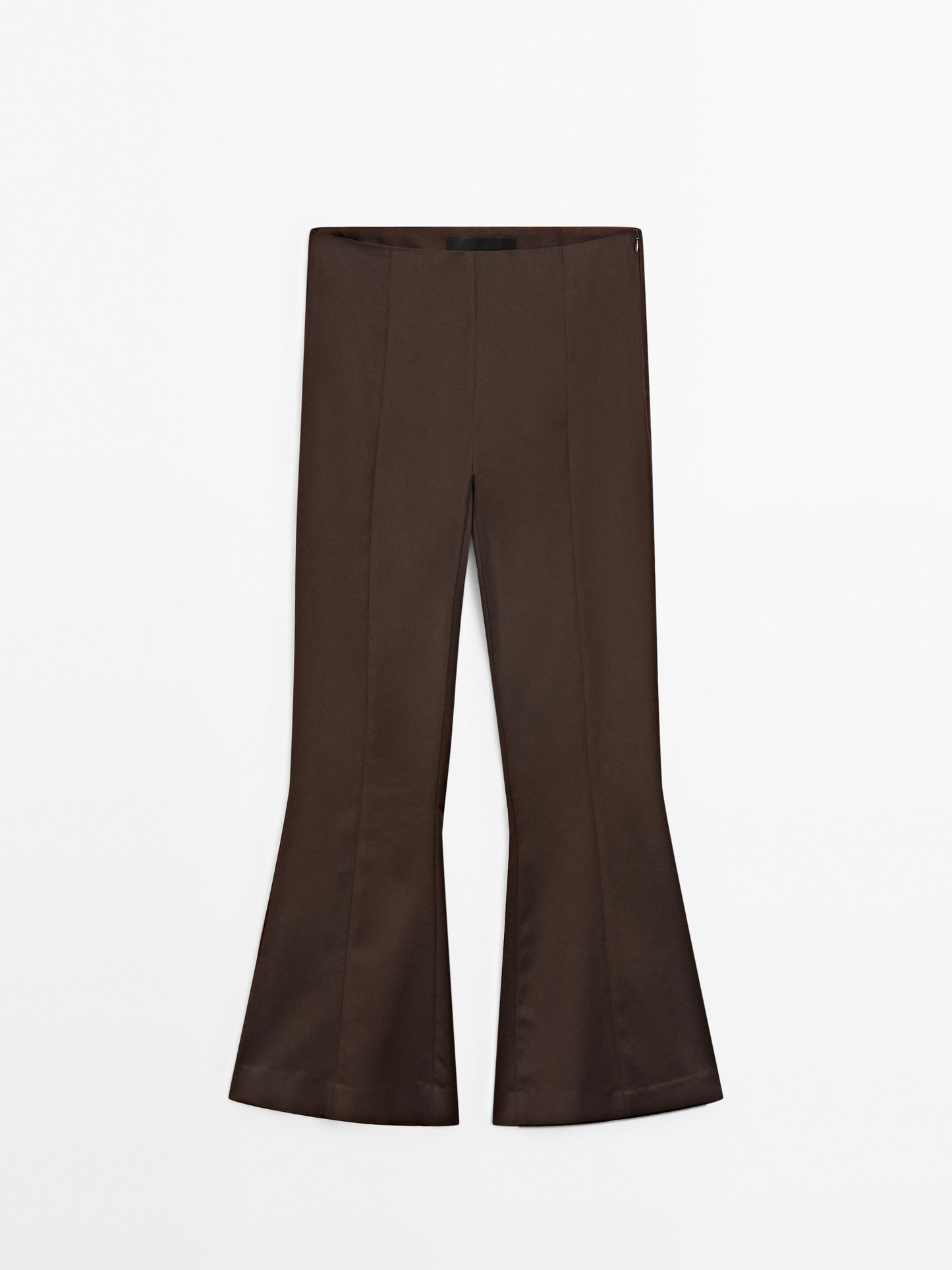 Flared trousers with seam details - Studio · Brown · Dressy | Massimo Dutti