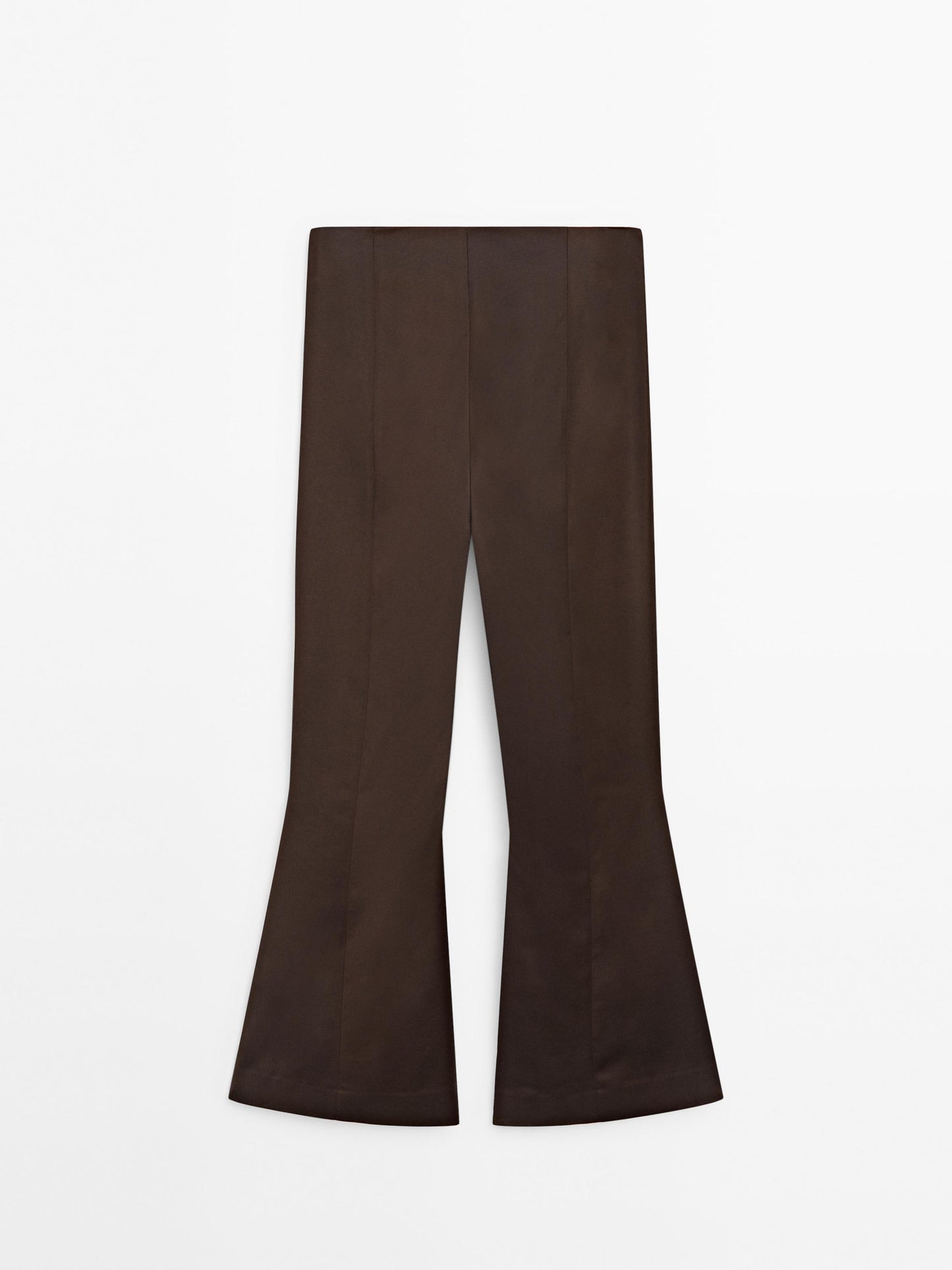 Flared trousers with seam details - Studio · Brown · Dressy | Massimo Dutti