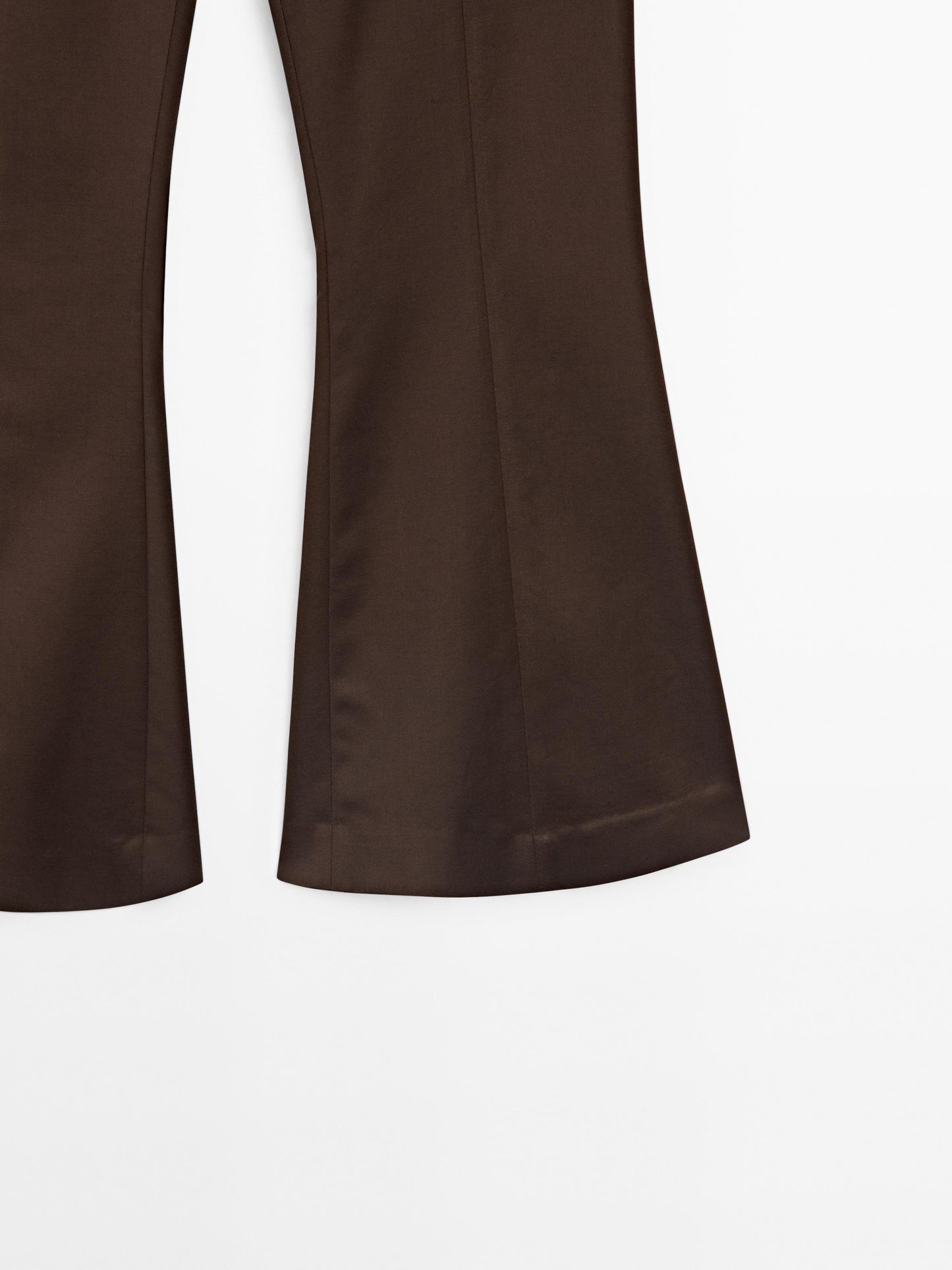 Flared trousers with seam details - Studio · Brown · Dressy | Massimo Dutti