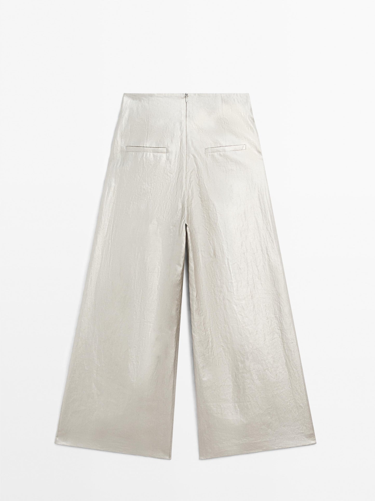 Metallic linen blend trousers