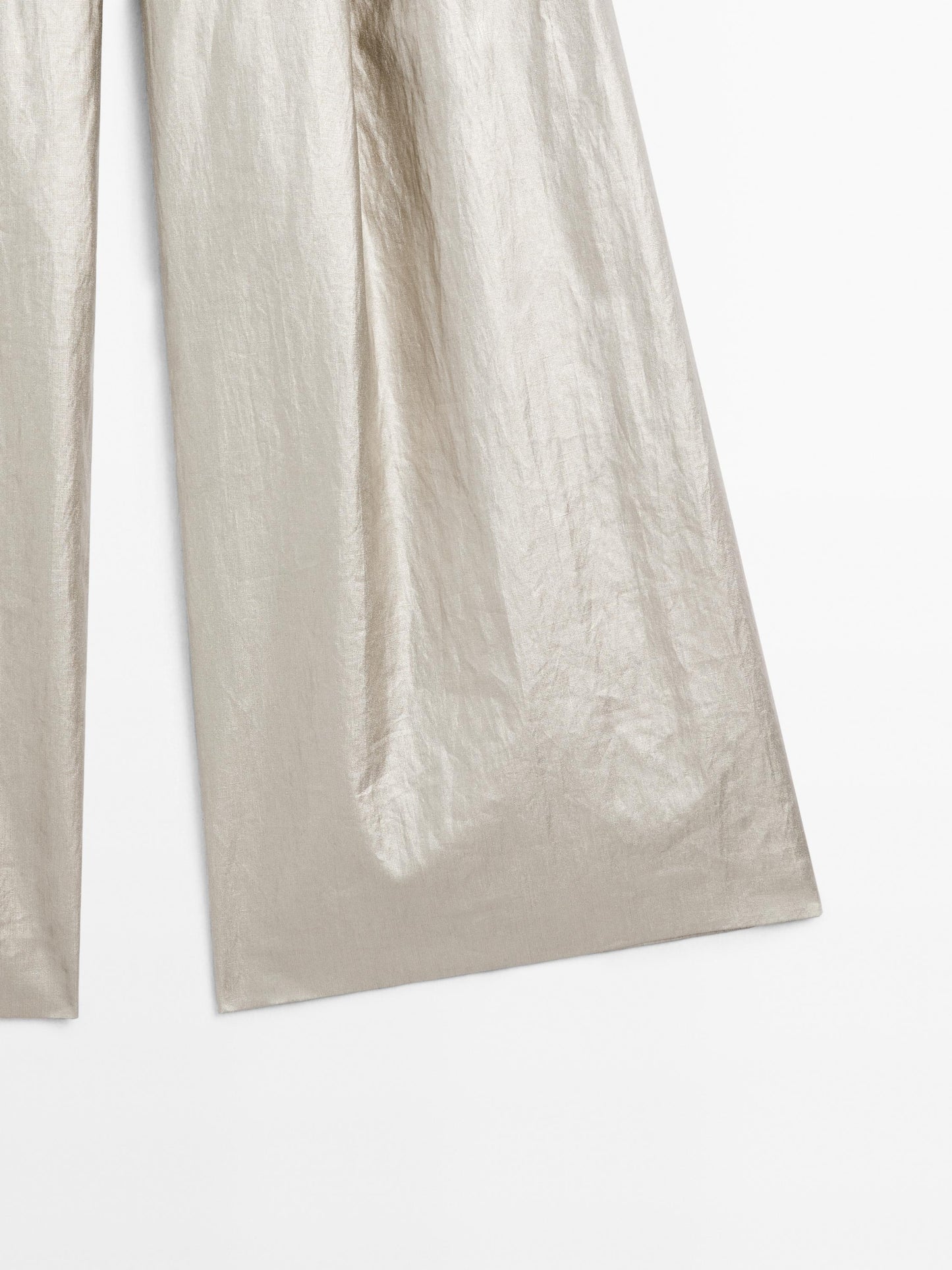 Metallic linen blend trousers