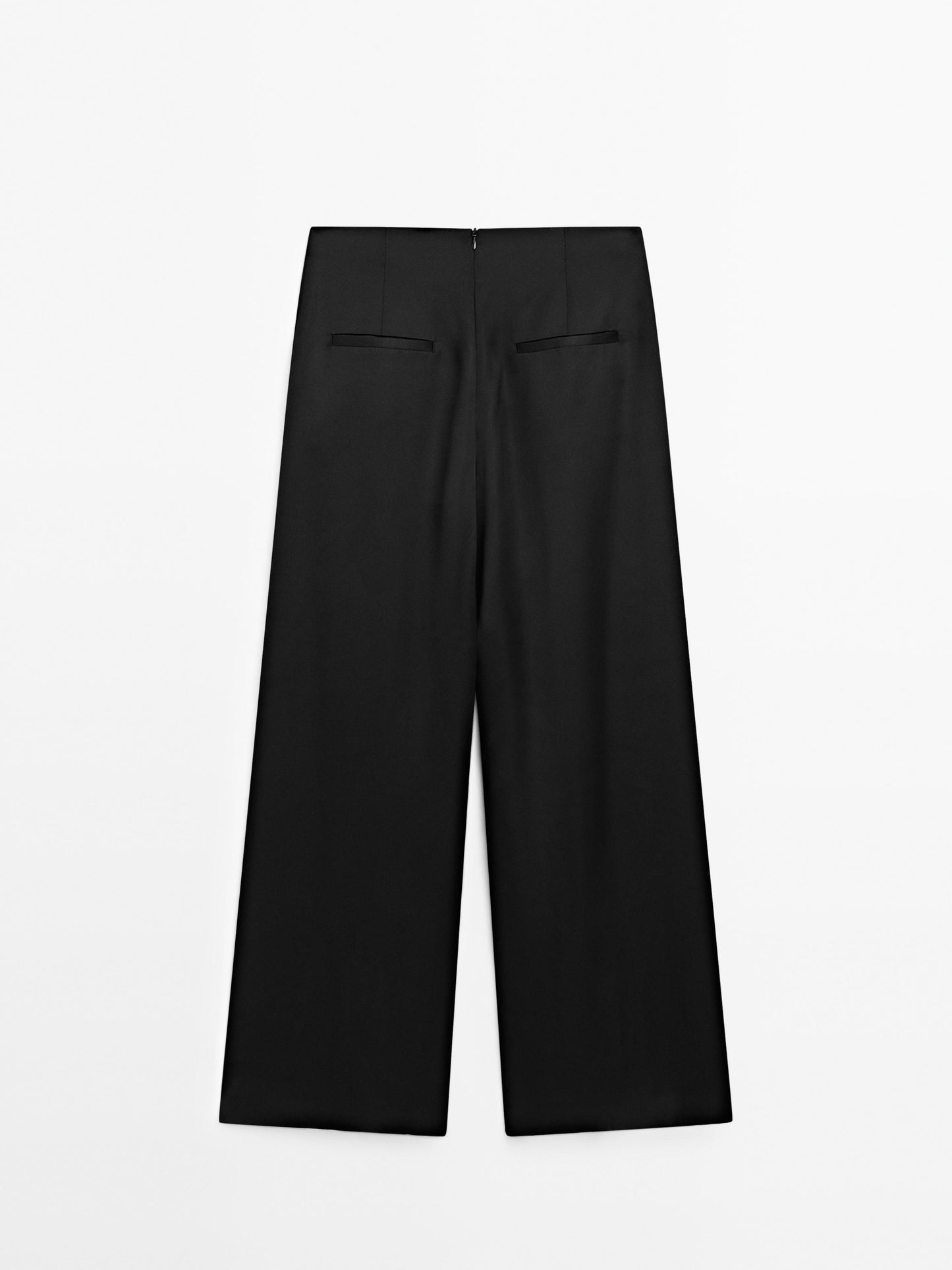 Satin wide-leg trousers
