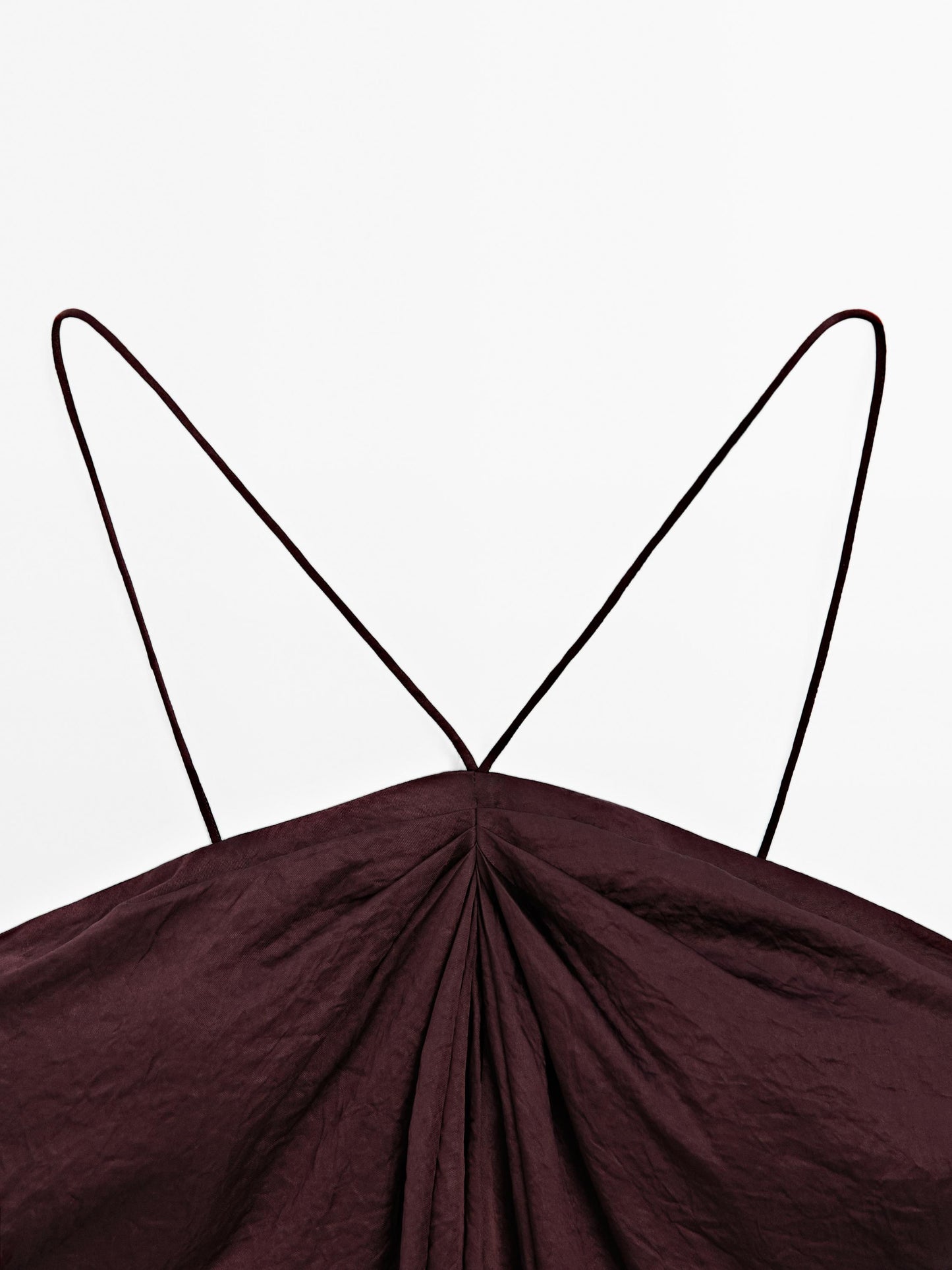 Draped satin midi dress