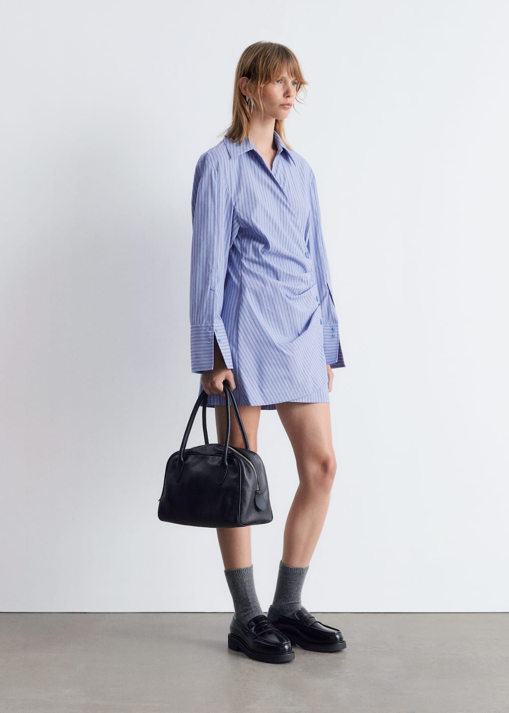 Wrap Shirt Mini Dress