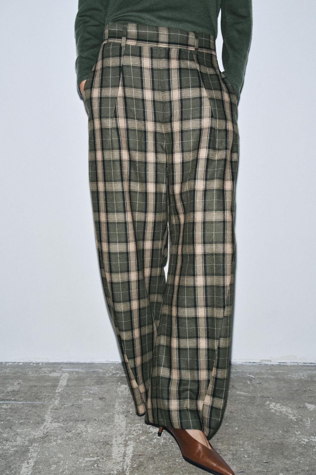 Zw Collection Check Trousers With Wool