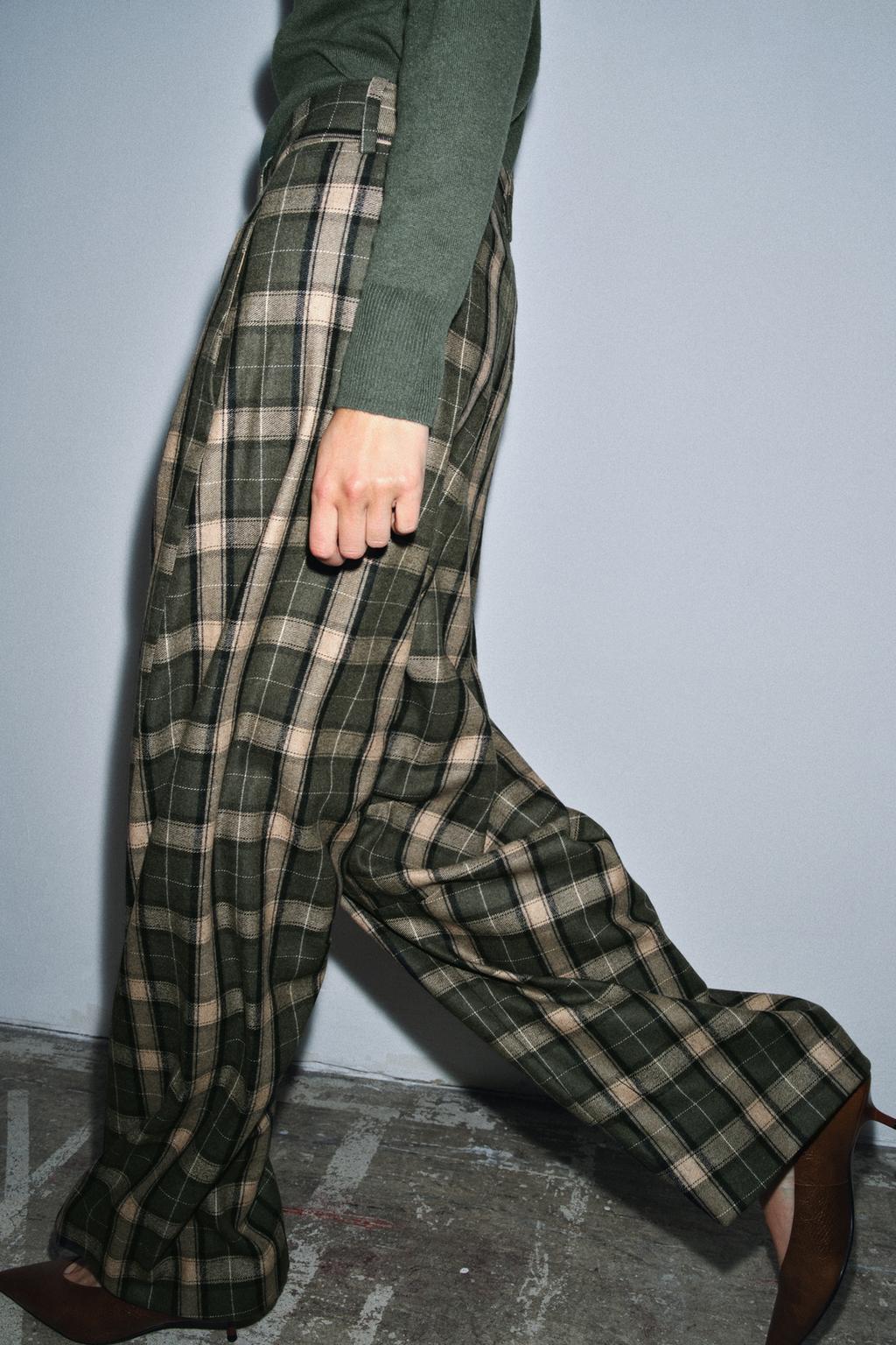 Zw Collection Check Trousers With Wool