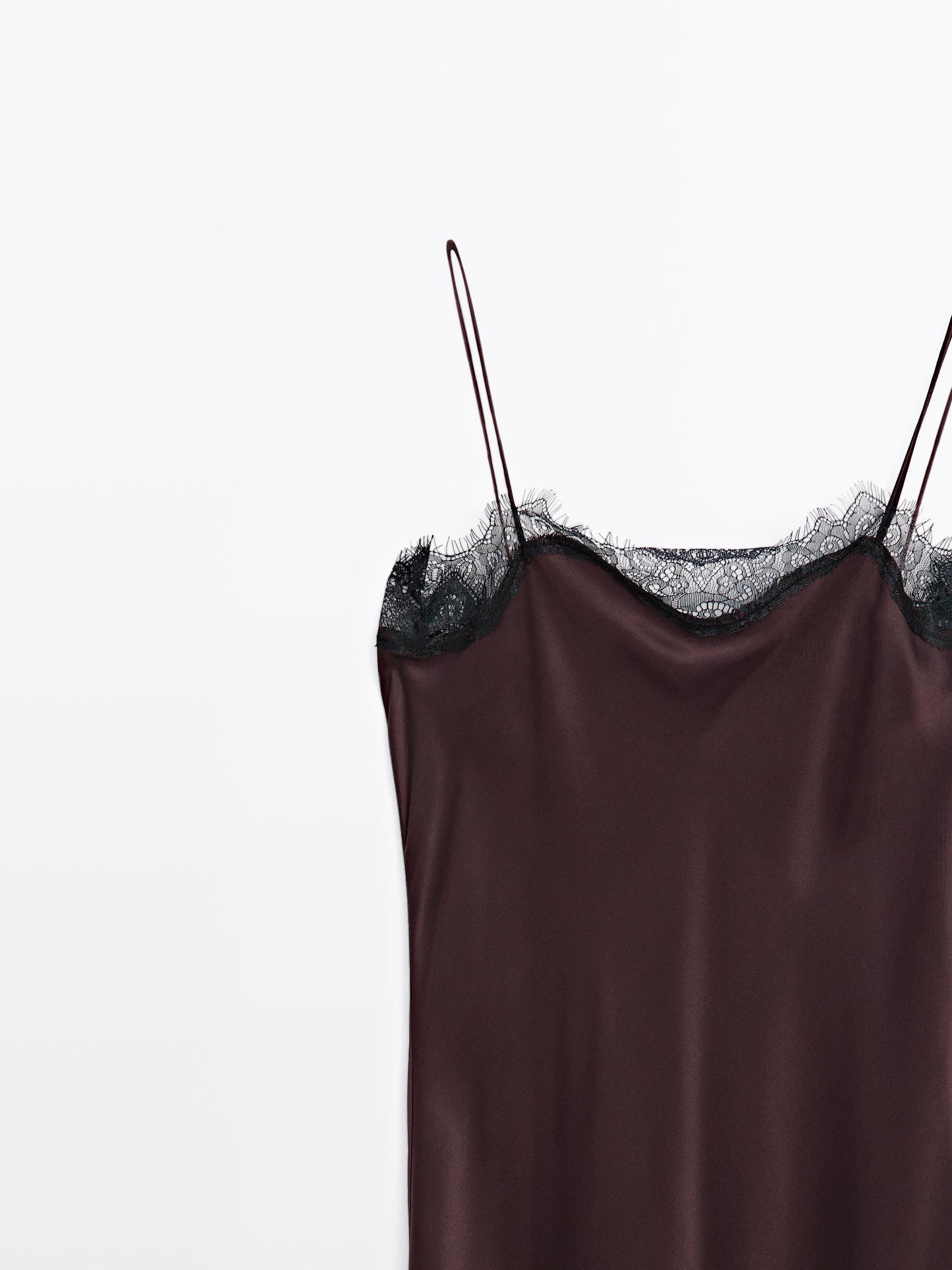 Long satin slip dress
