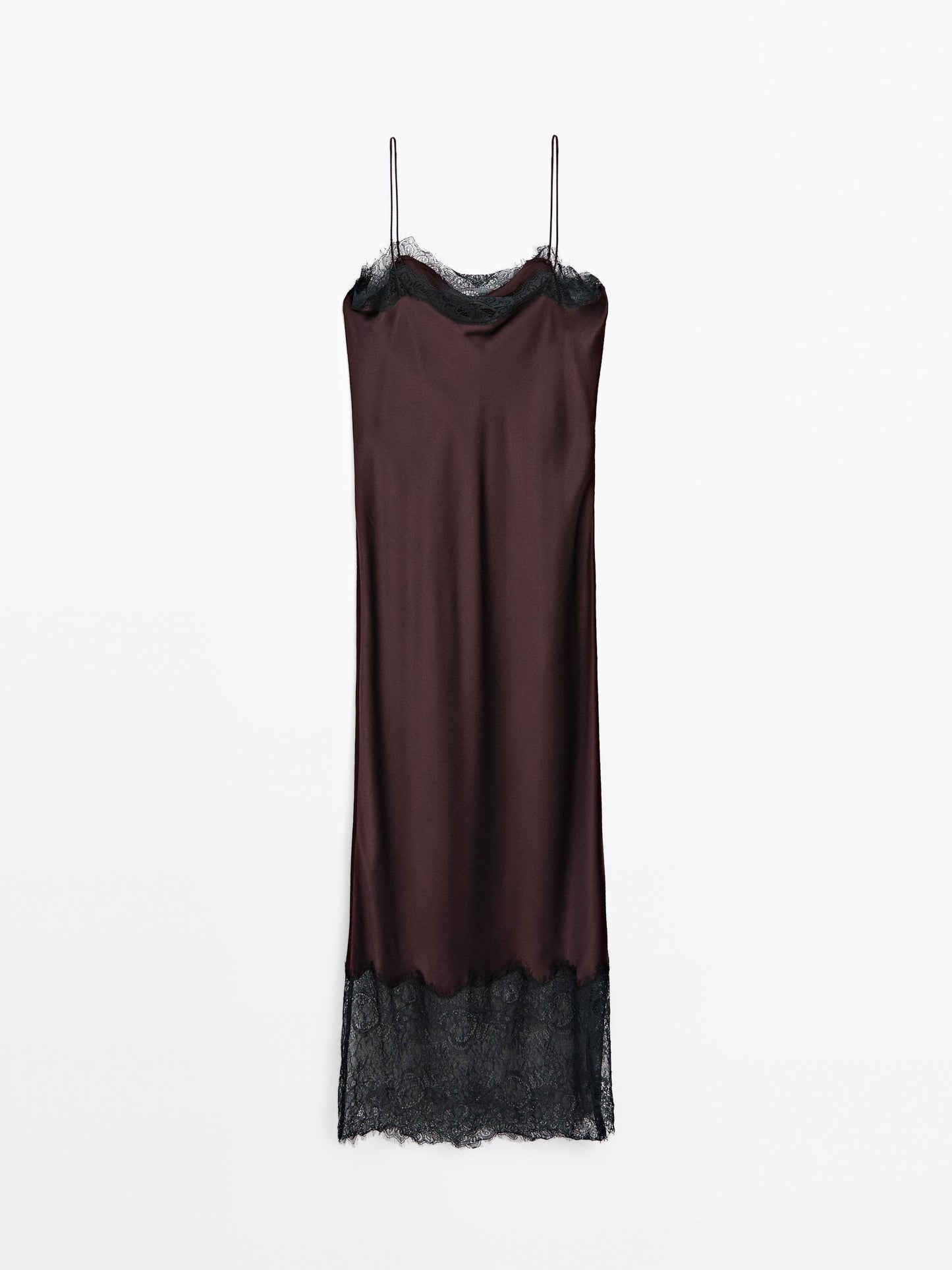 Long satin slip dress