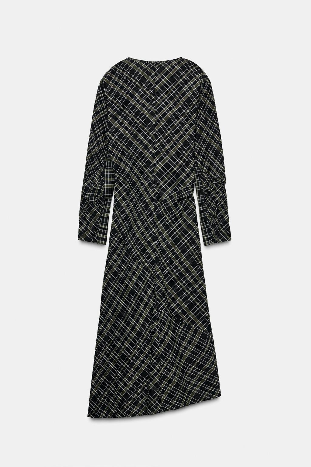 Draped Check Dress
