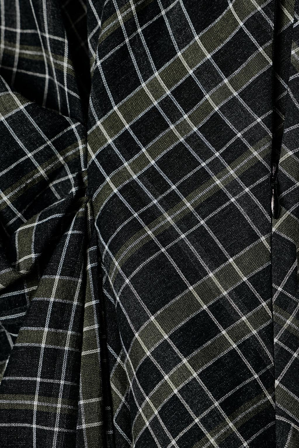 Draped Check Dress