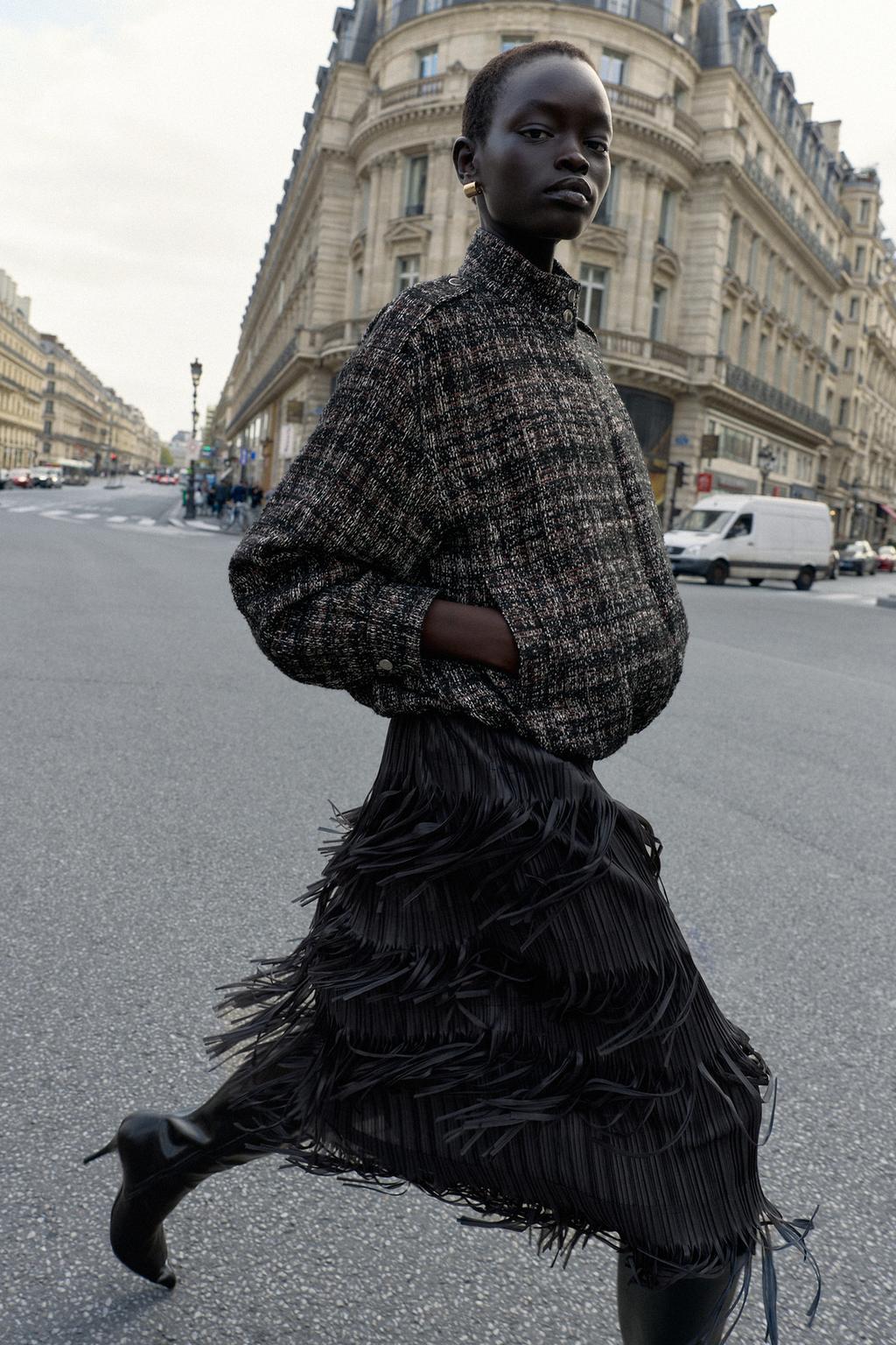 Fringed Midi Skirt