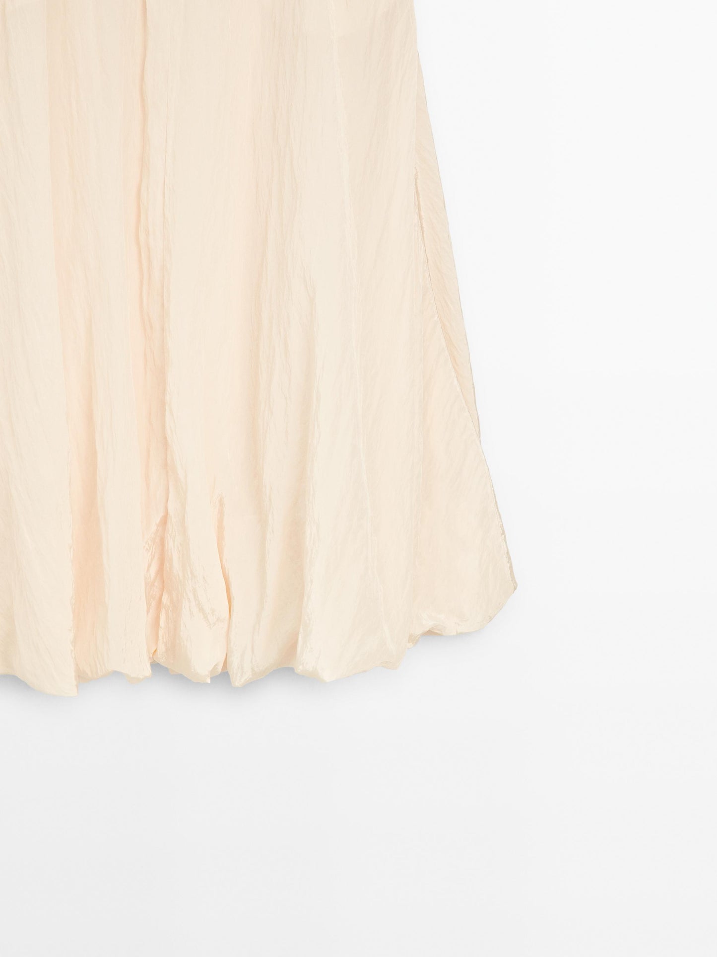 Crinkle-effect balloon midi skirt