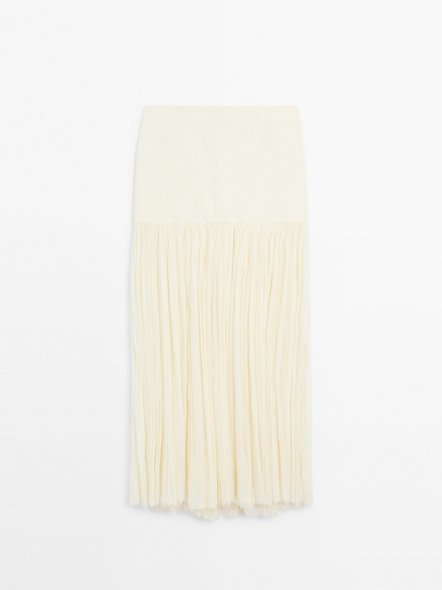 Long silk blend skirt with corset belt