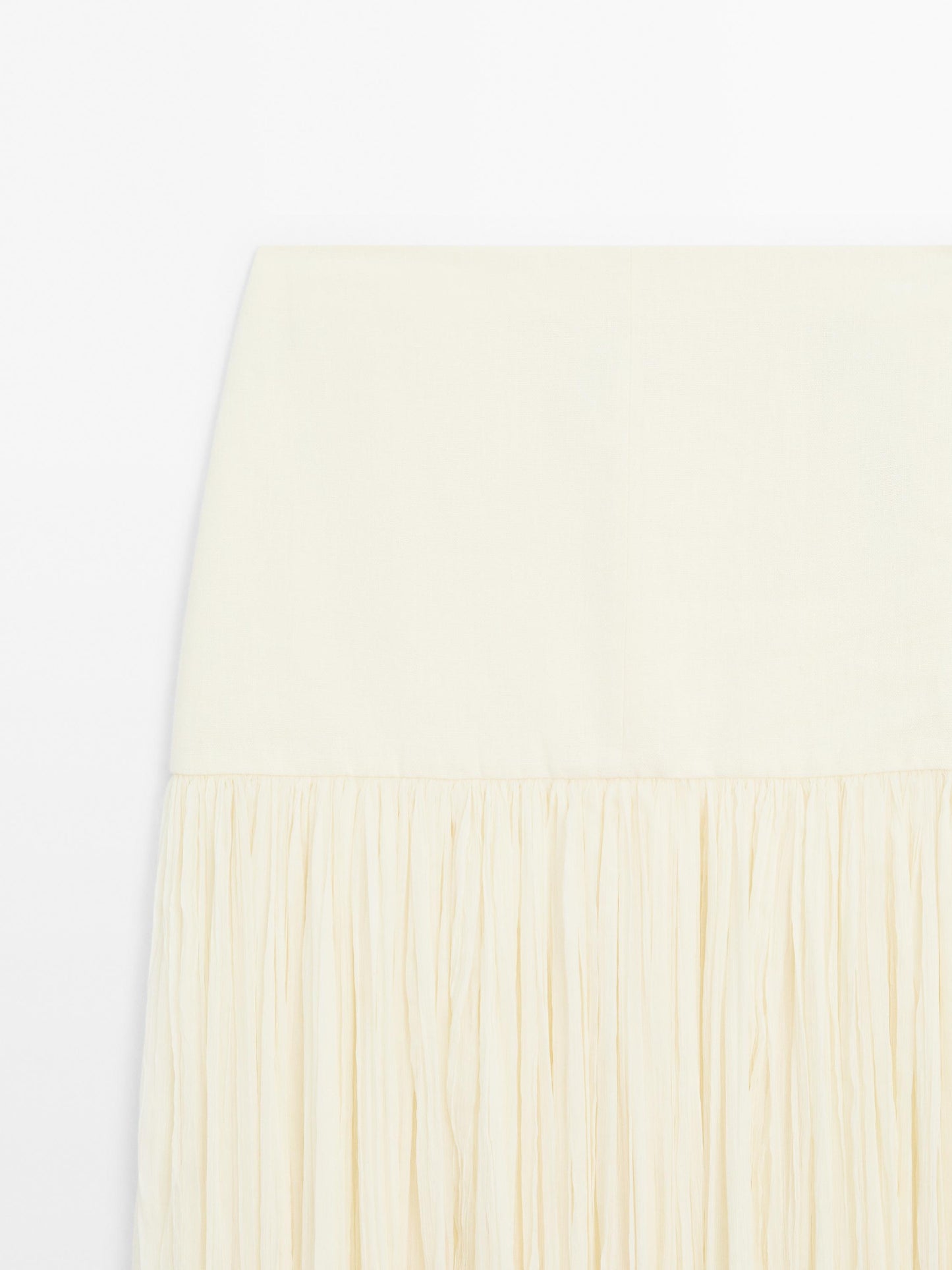 Long silk blend skirt with corset belt