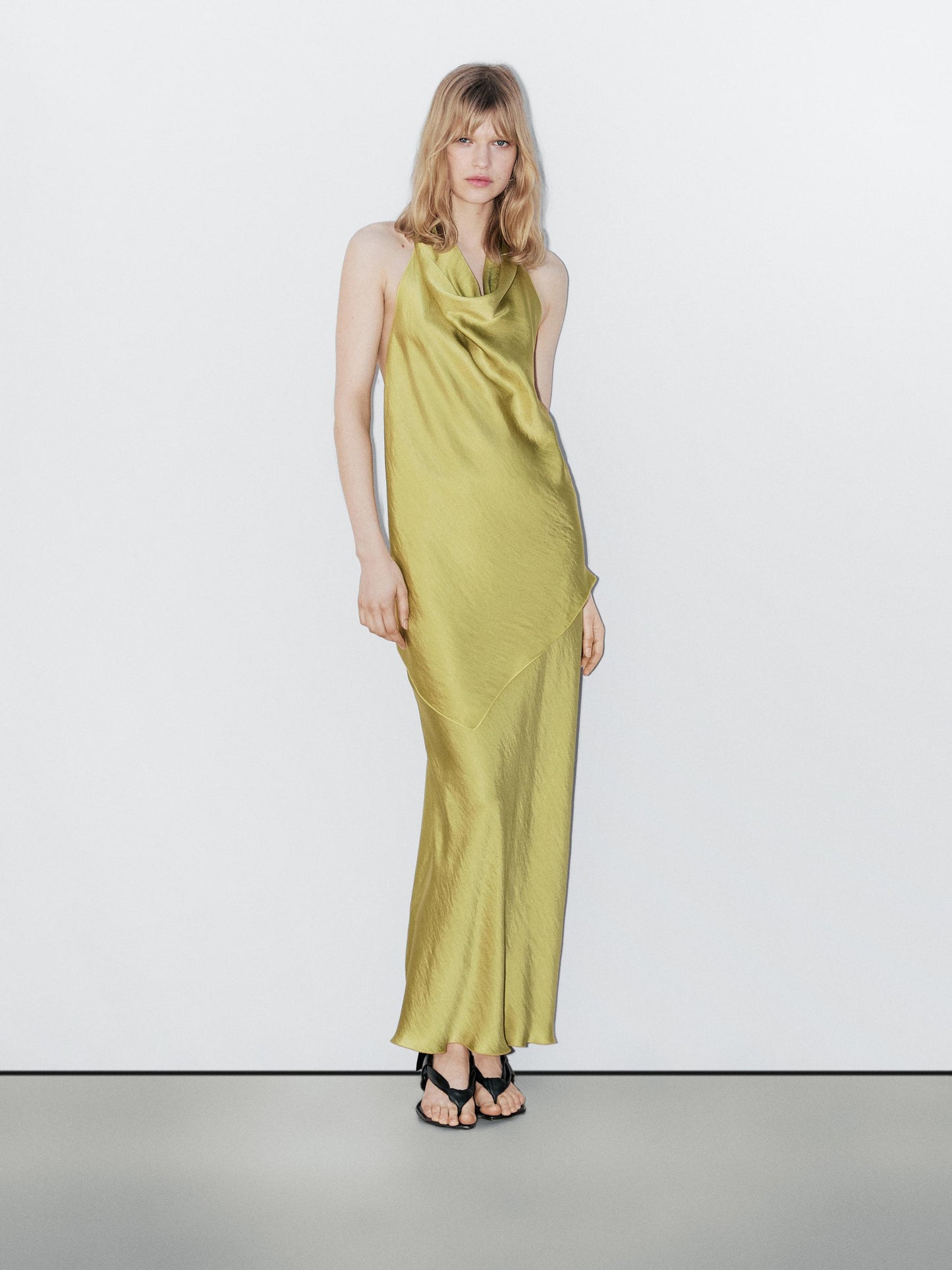 Long flowing satin skirt