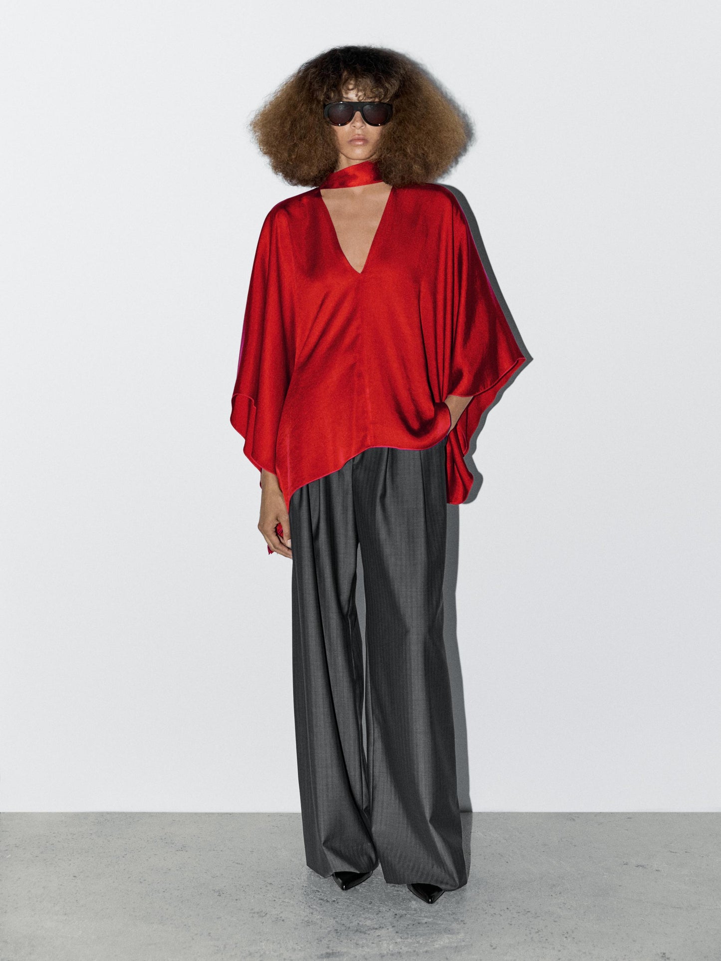 Flowing V-neck blouse
