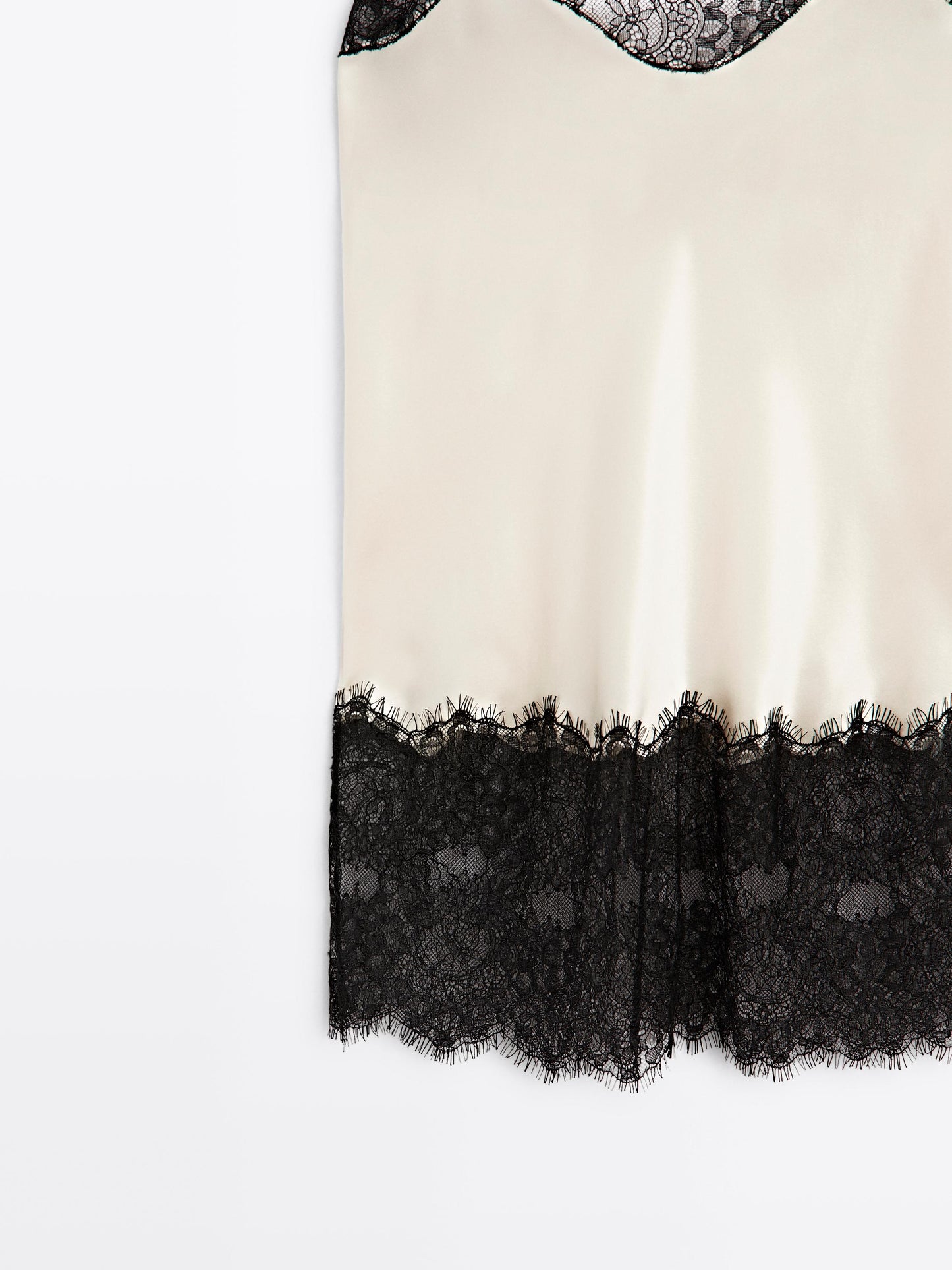 Satin-effect camisole top