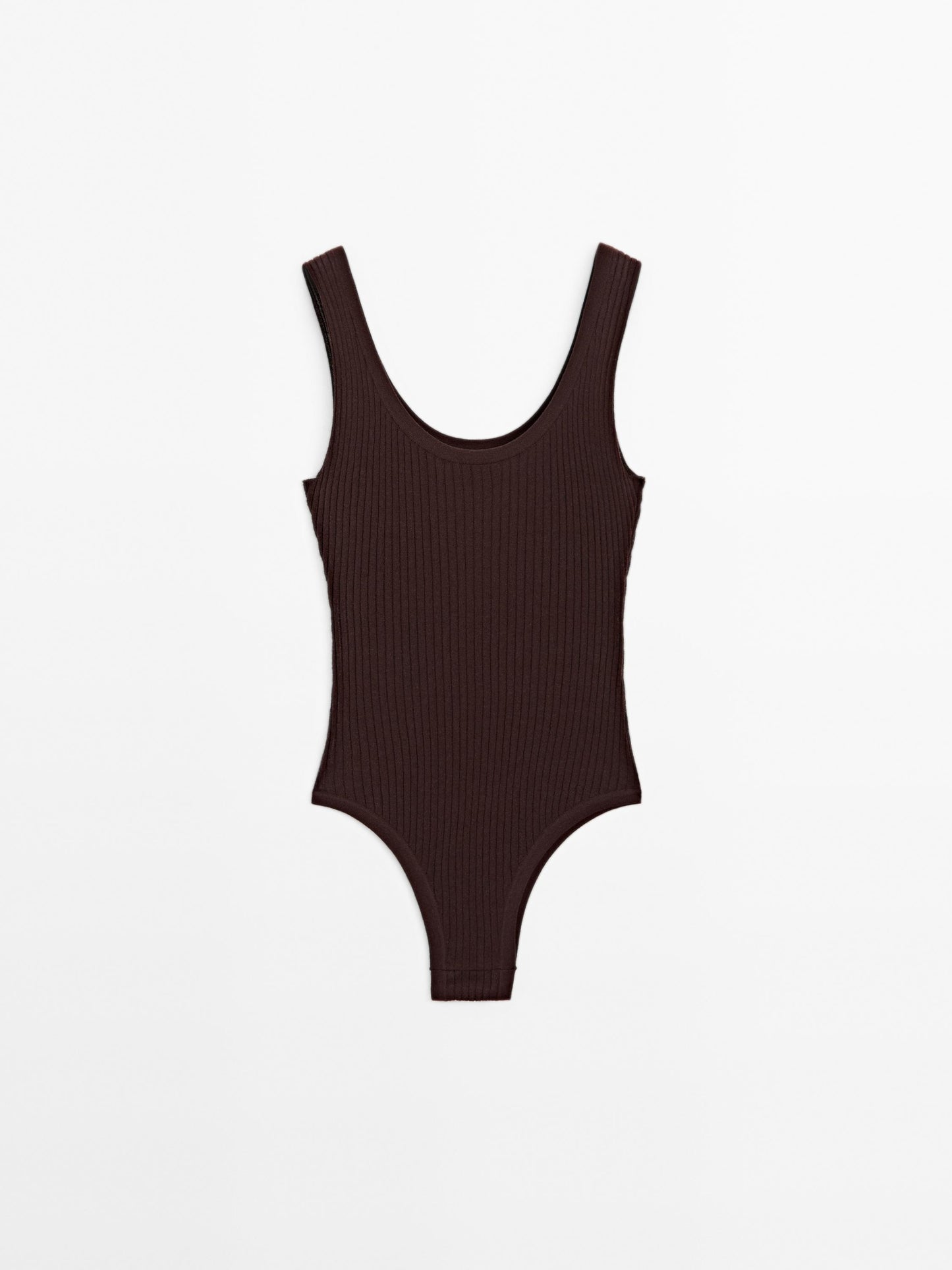Knit bodysuit with round neckline
