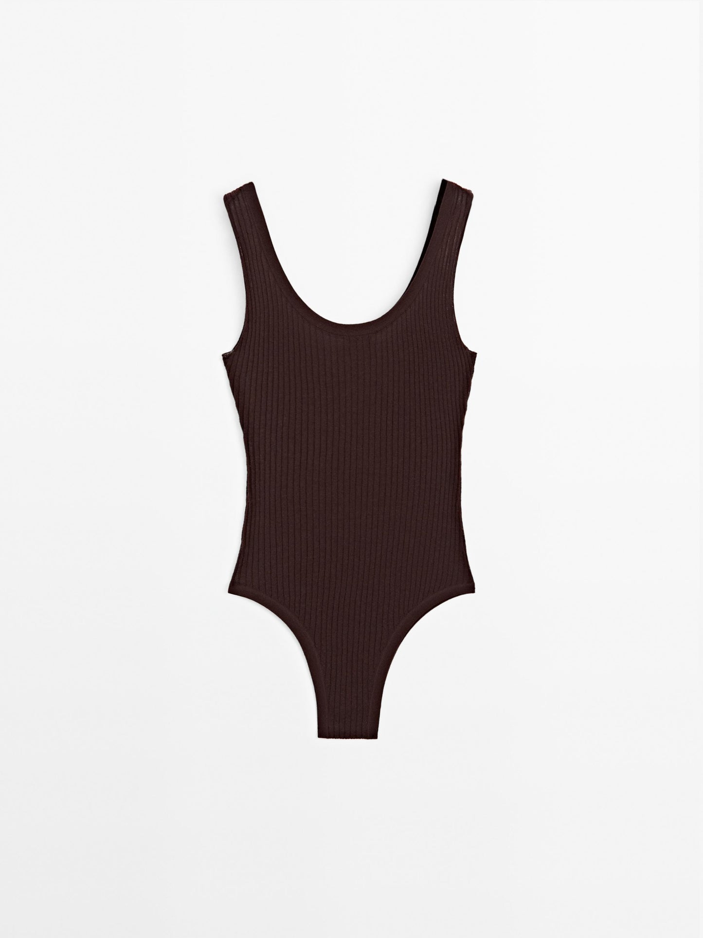 Knit bodysuit with round neckline
