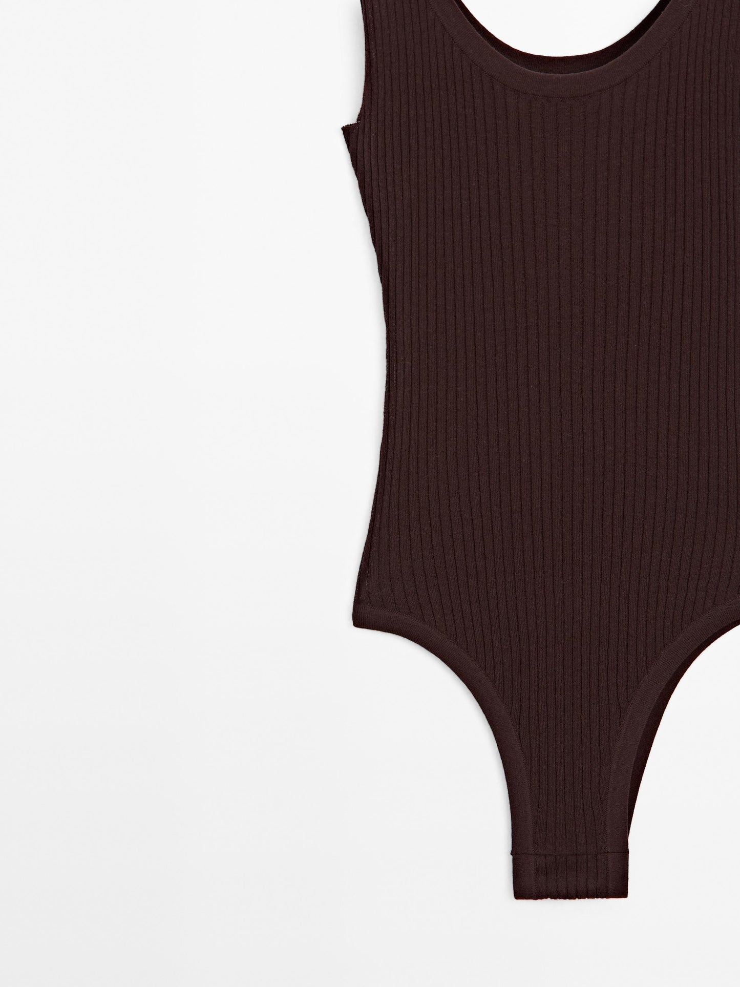 Knit bodysuit with round neckline