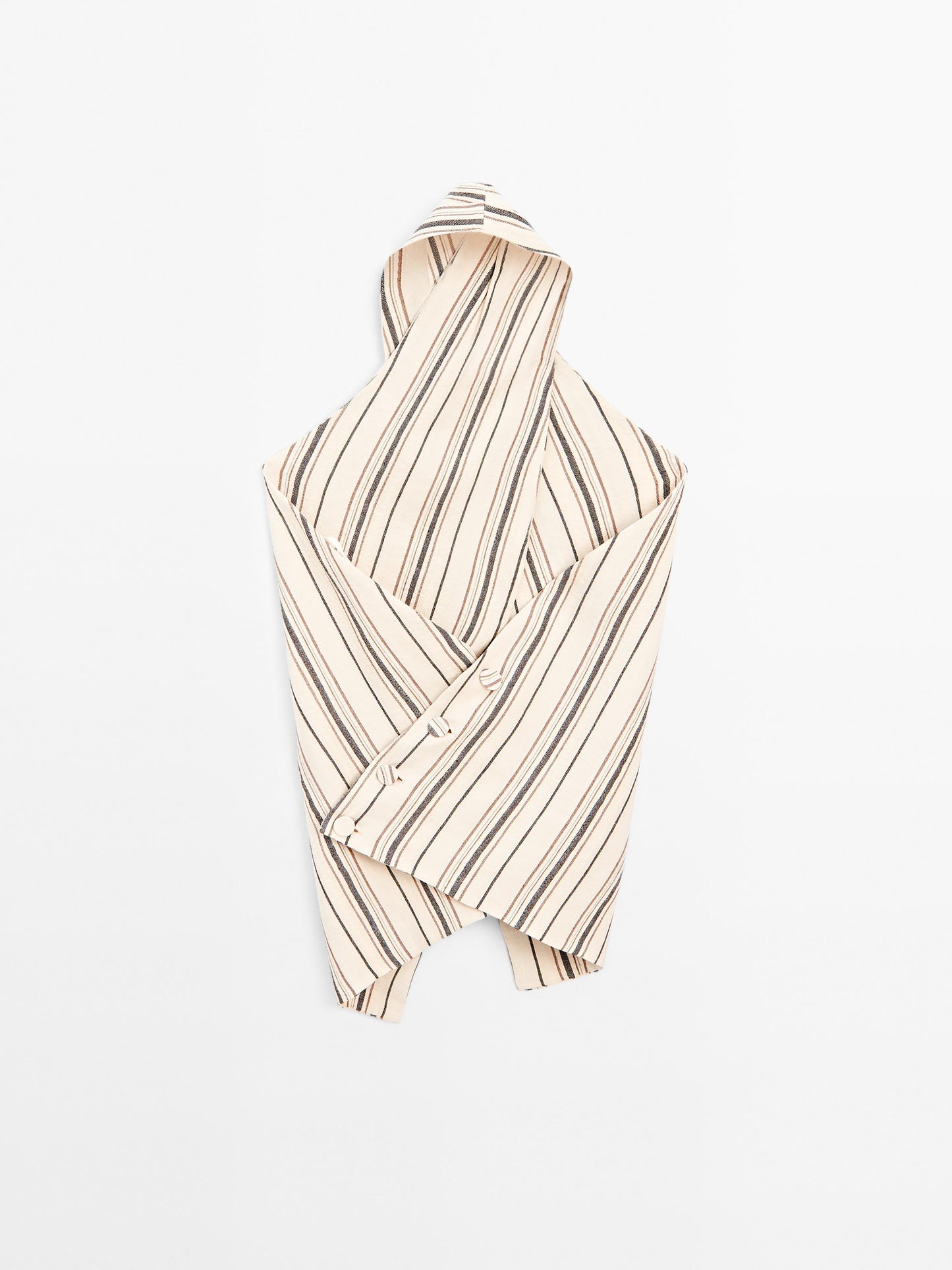 Striped crossover neckline top