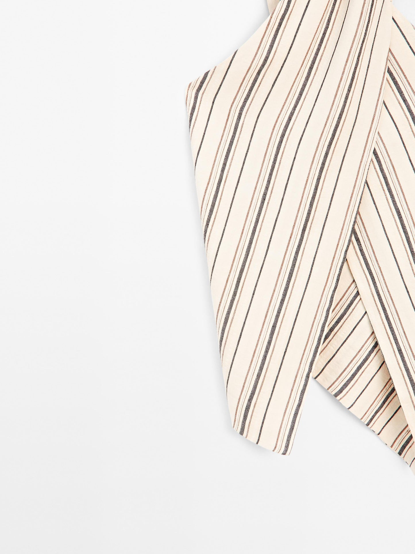 Striped crossover neckline top