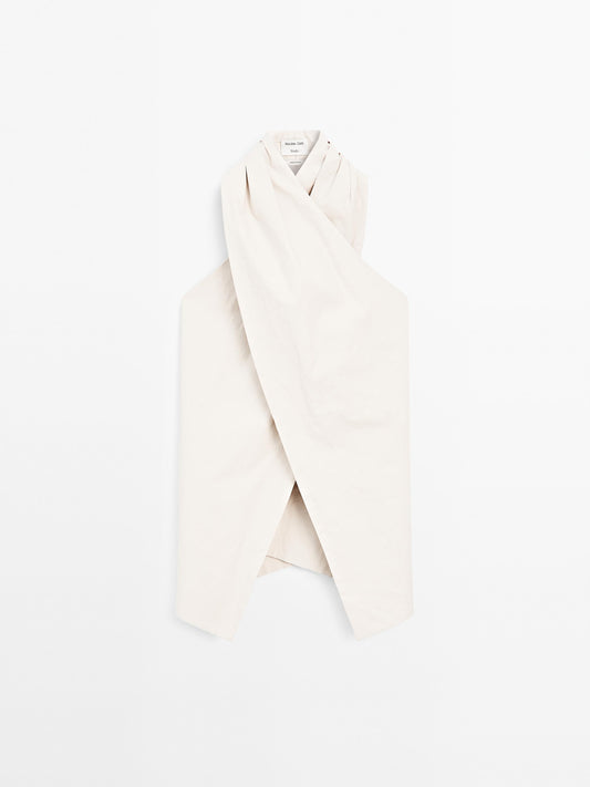 100% linen wrap top